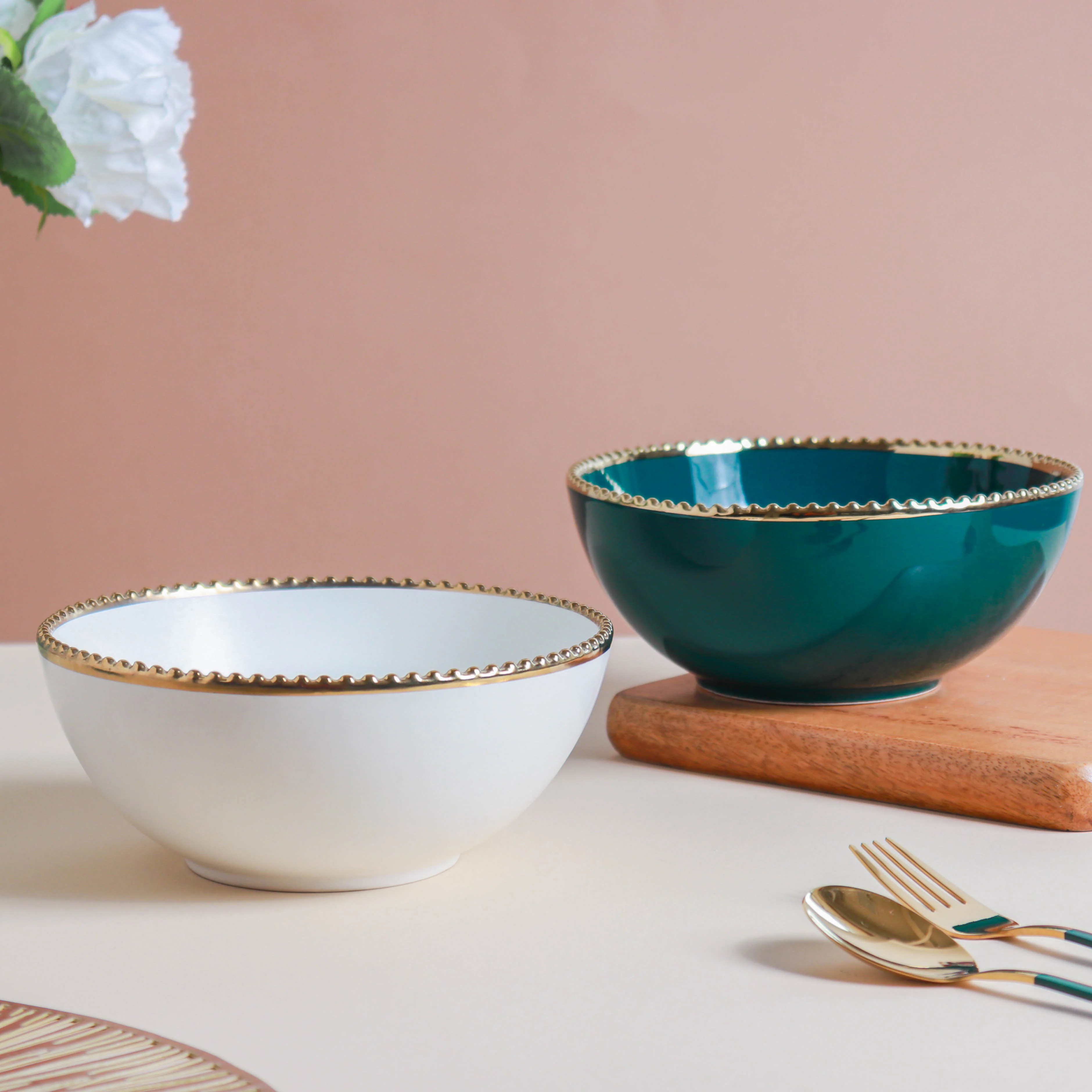 Gold Rim Salad Bowl 800 ml - Image 3