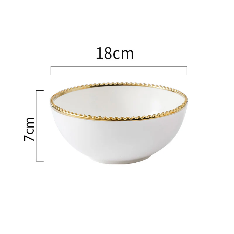 Gold Rim Salad Bowl 800 ml - Image 9