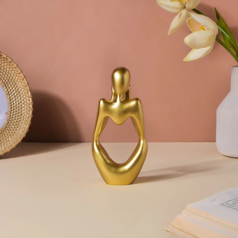 Gold Sitting Showpiece In Thought - Image 3