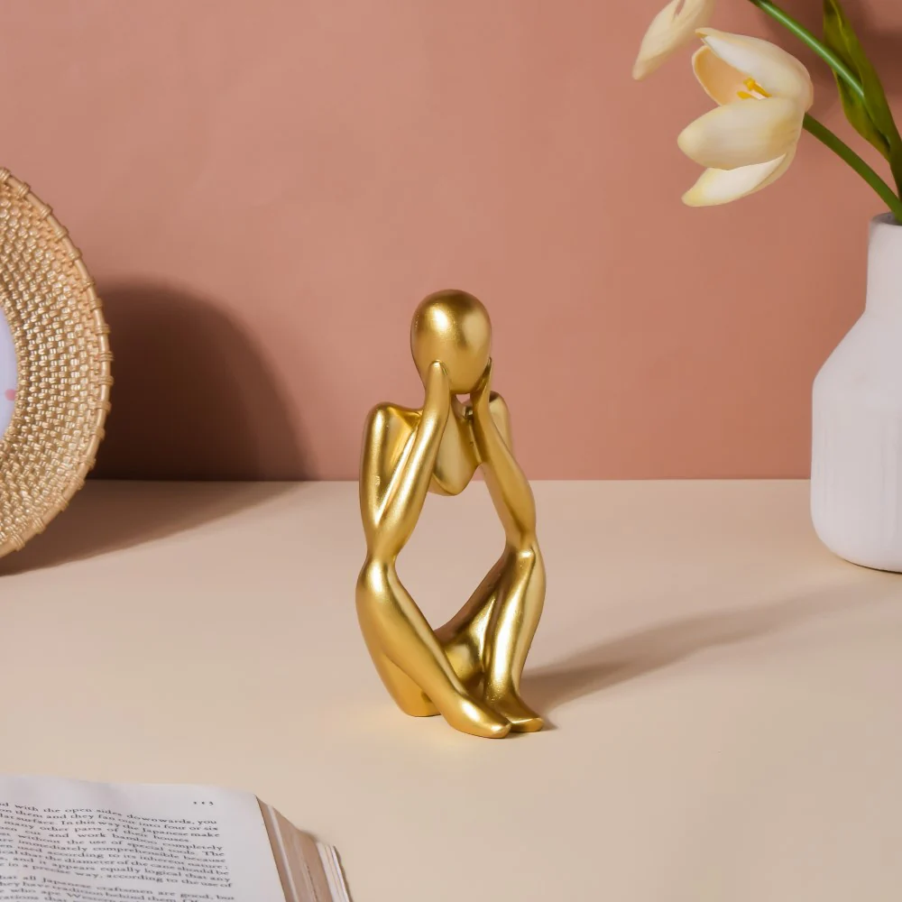 Gold Sitting Showpiece In Thought - Image 4