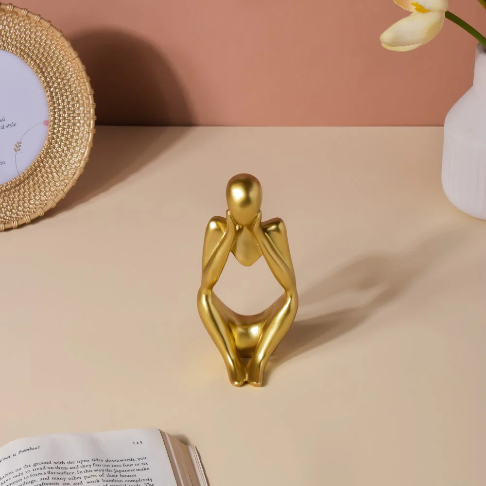 Gold Sitting Showpiece In Thought - Image 6