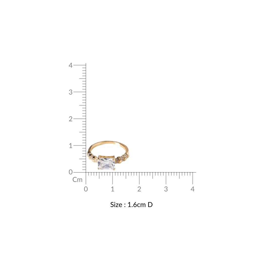 Gold Solitaire Stud Ring - Image 3