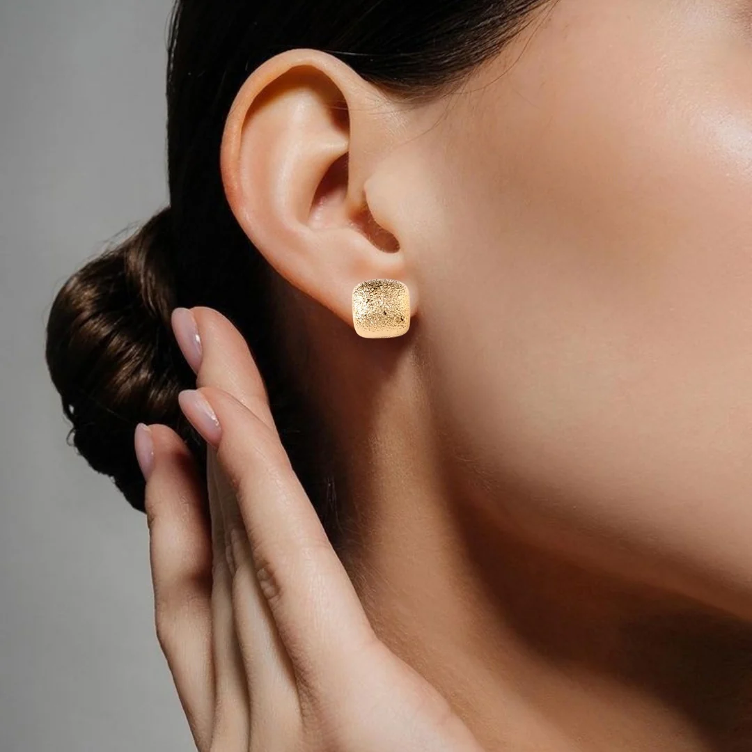 Gold Square Fold Studs - Image 2