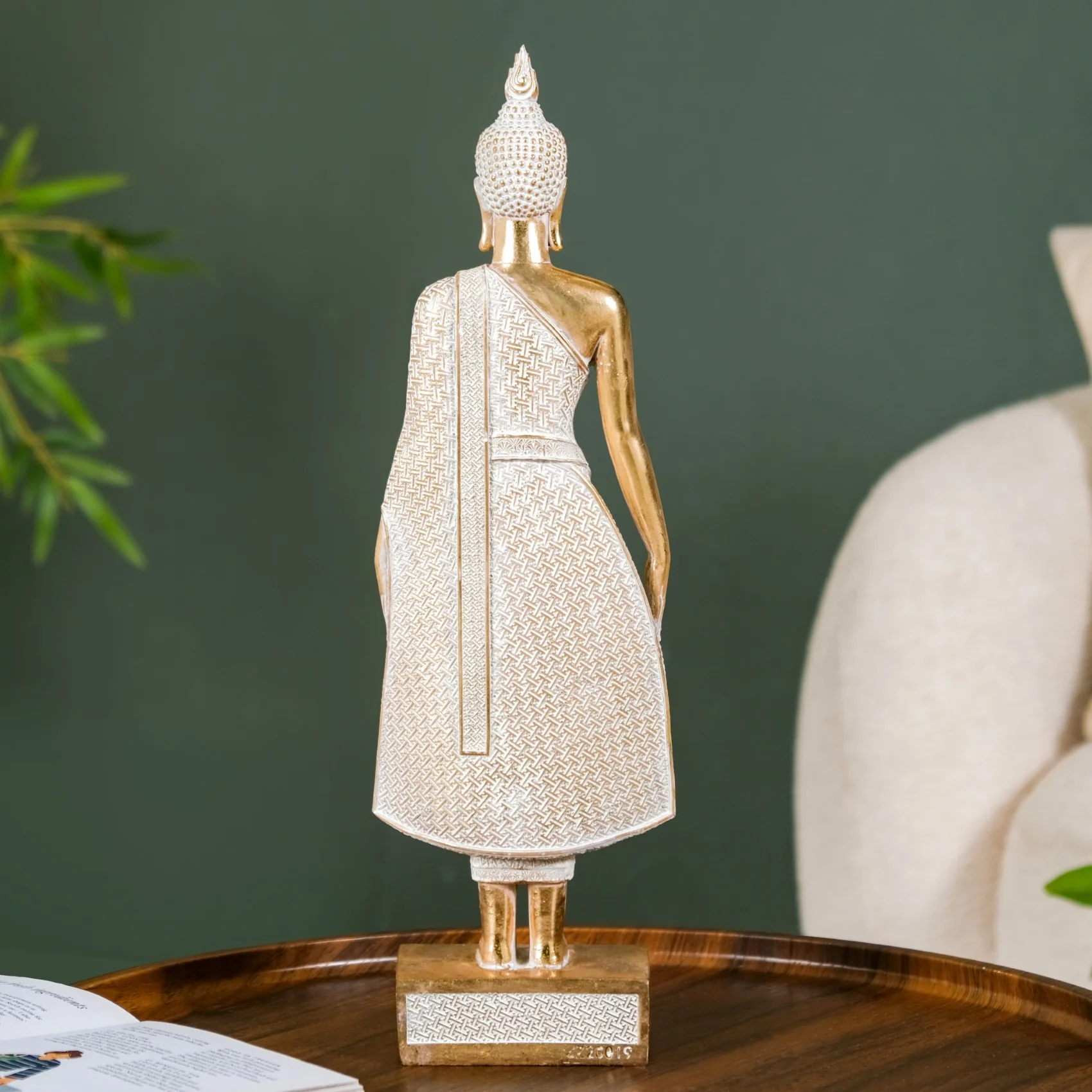 Gold Standing Buddha Decor Statue Large 16 Inch - Image 8