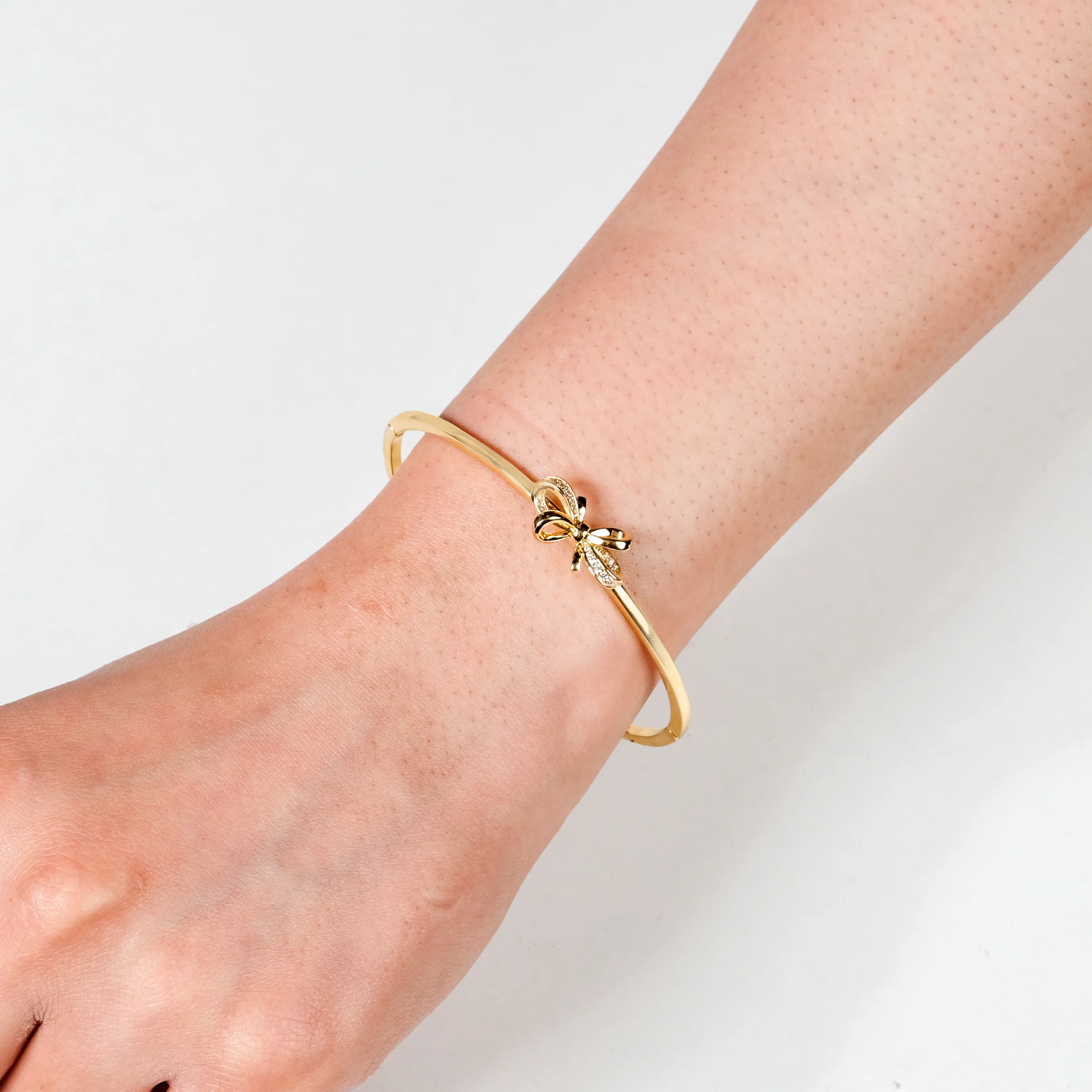 Gold Stone Studded Bow Bracelet - Image 2