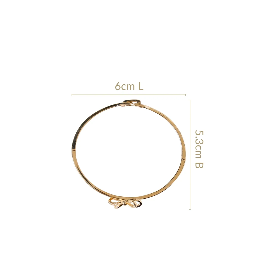 Gold Stone Studded Bow Bracelet - Image 3