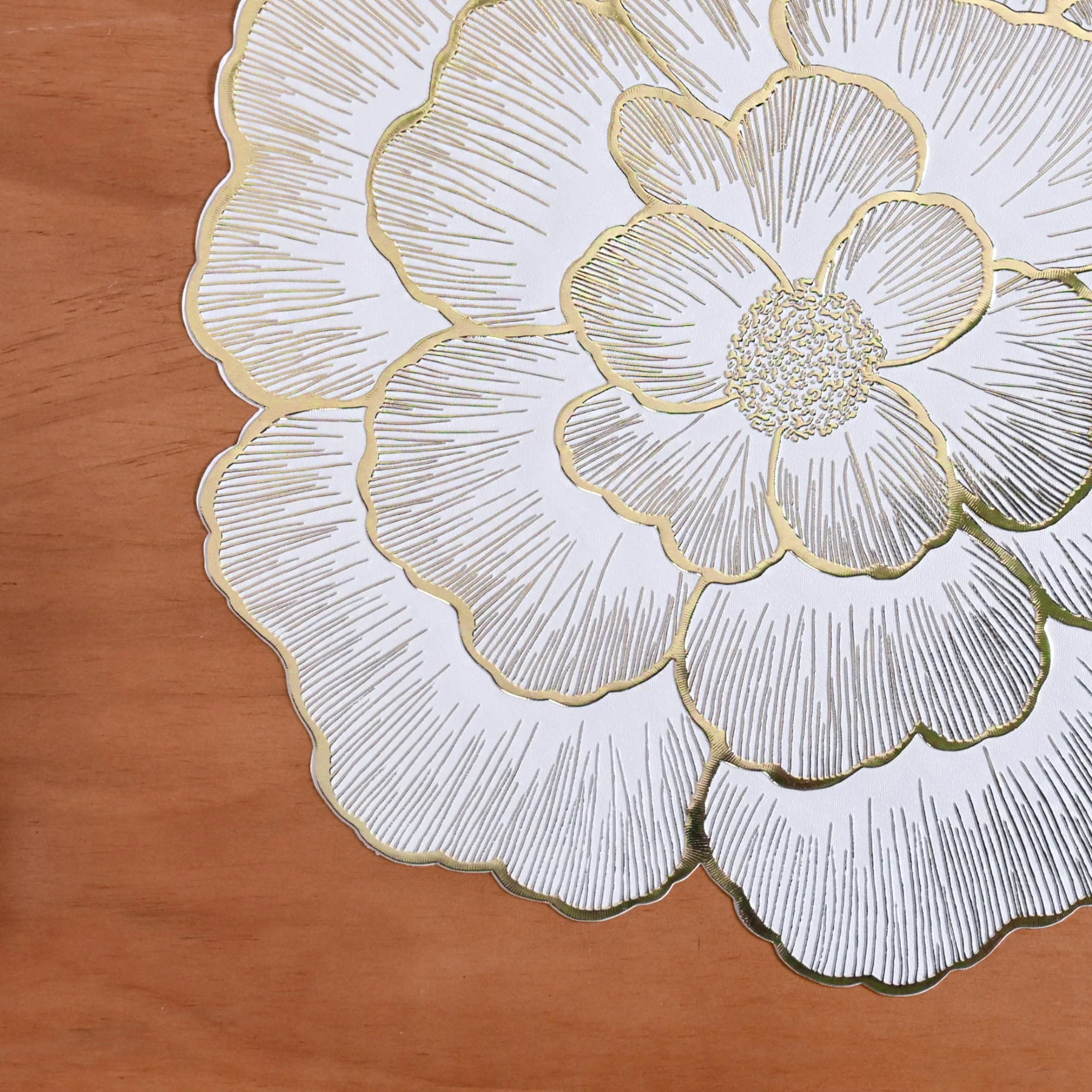 Gold Sunlit Petals Table Mat Set Of 6 - Image 5