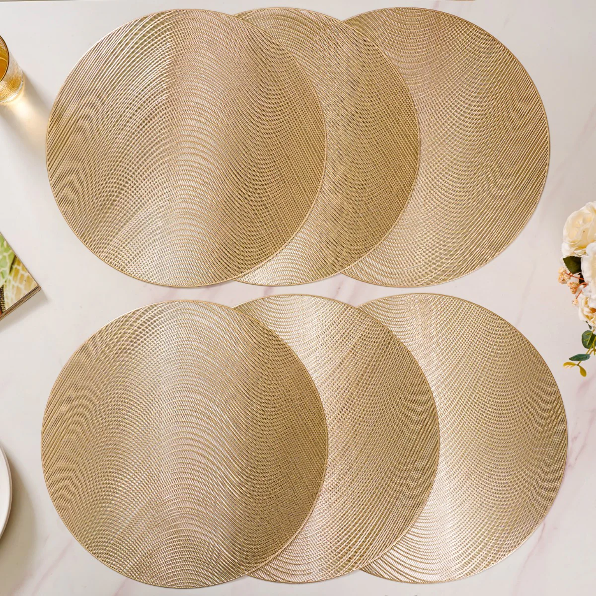 Gold Waterproof Table Mat Set Of 6 - Image 8