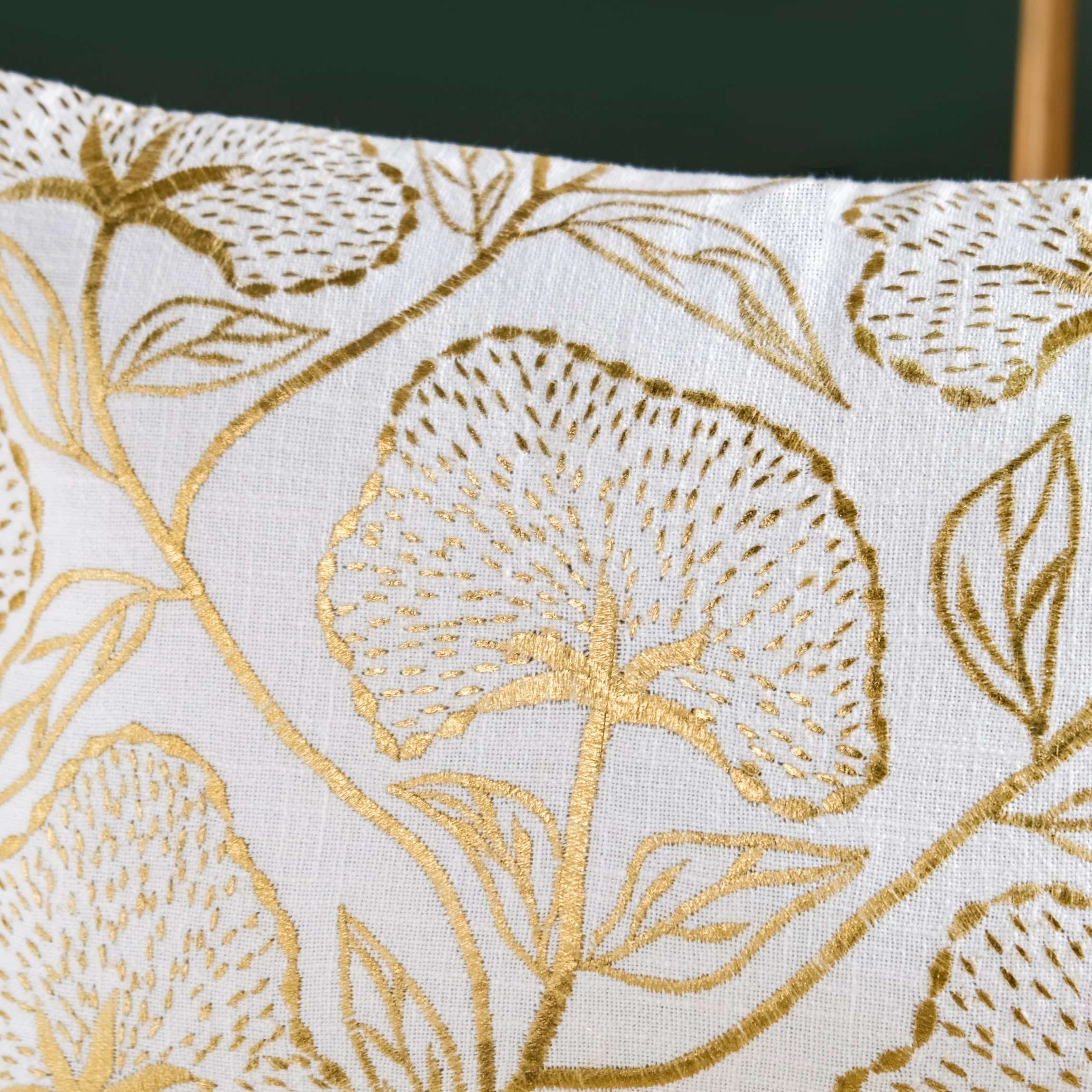 Golden Blooms Cotton Cushion Cover 50x36cm - Image 6