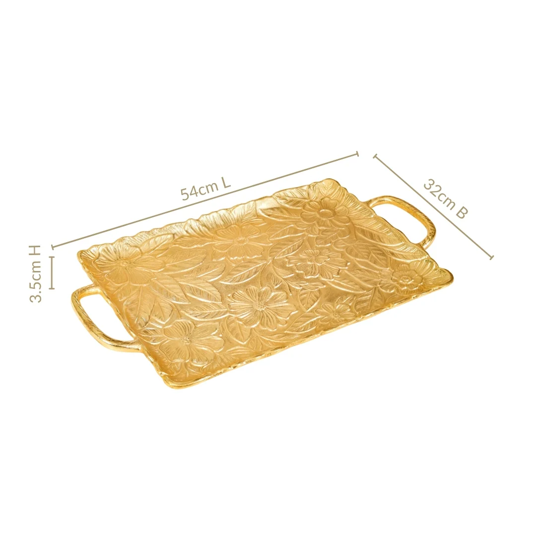 Golden Crest Royalcore Embossed Metal Tray Large - Image 4