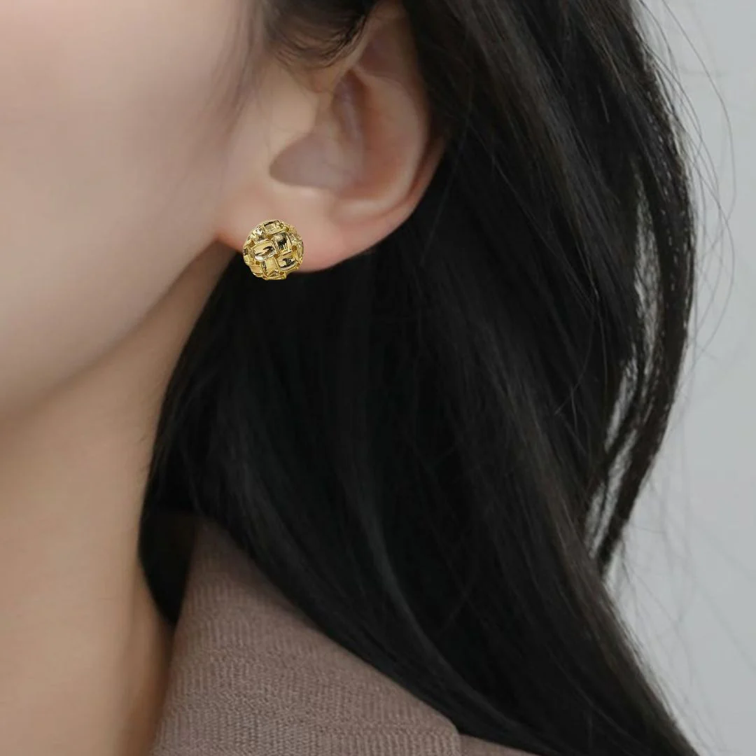 Golden Minimalist Geometric Studs - Image 5