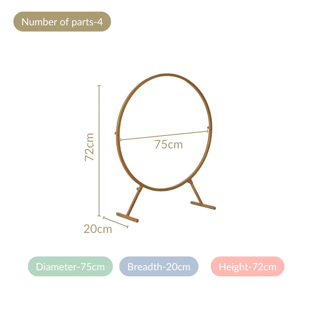 Golden Round Metal Backdrop Stand 34 Inch - Image 4