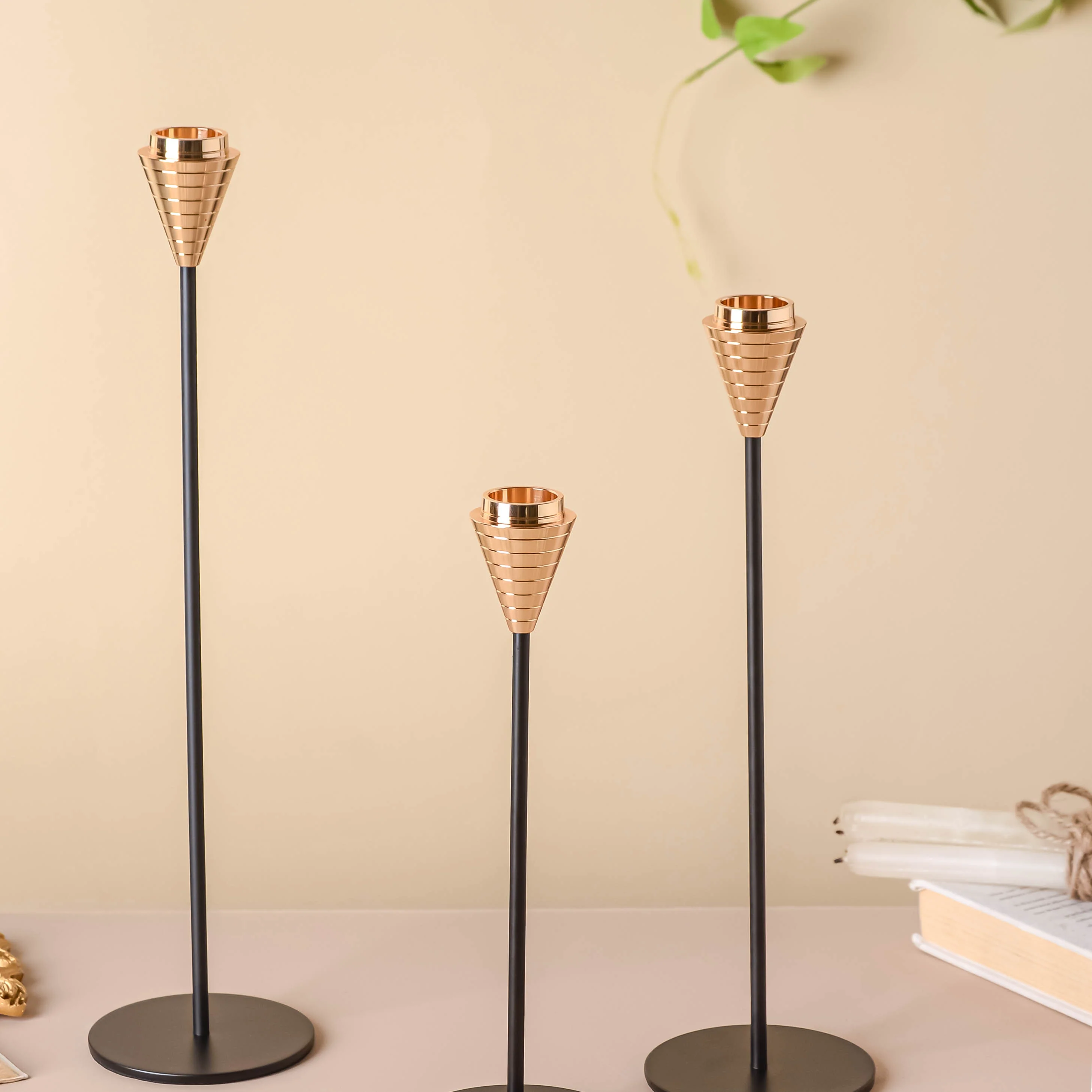 Golden Tip Candle Stand Set Of 3 - Image 13
