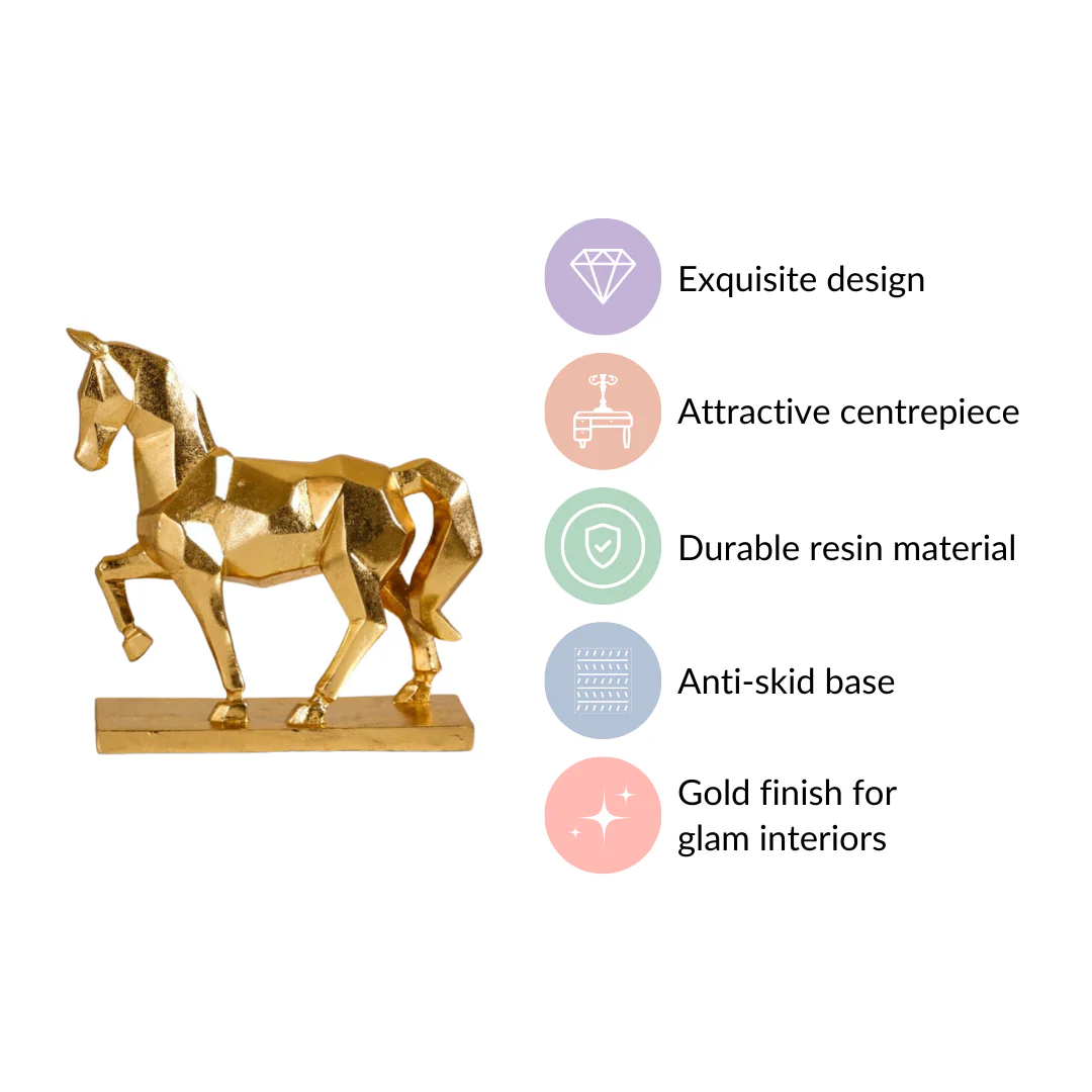 Golden Trotting Horse Decor - Image 4