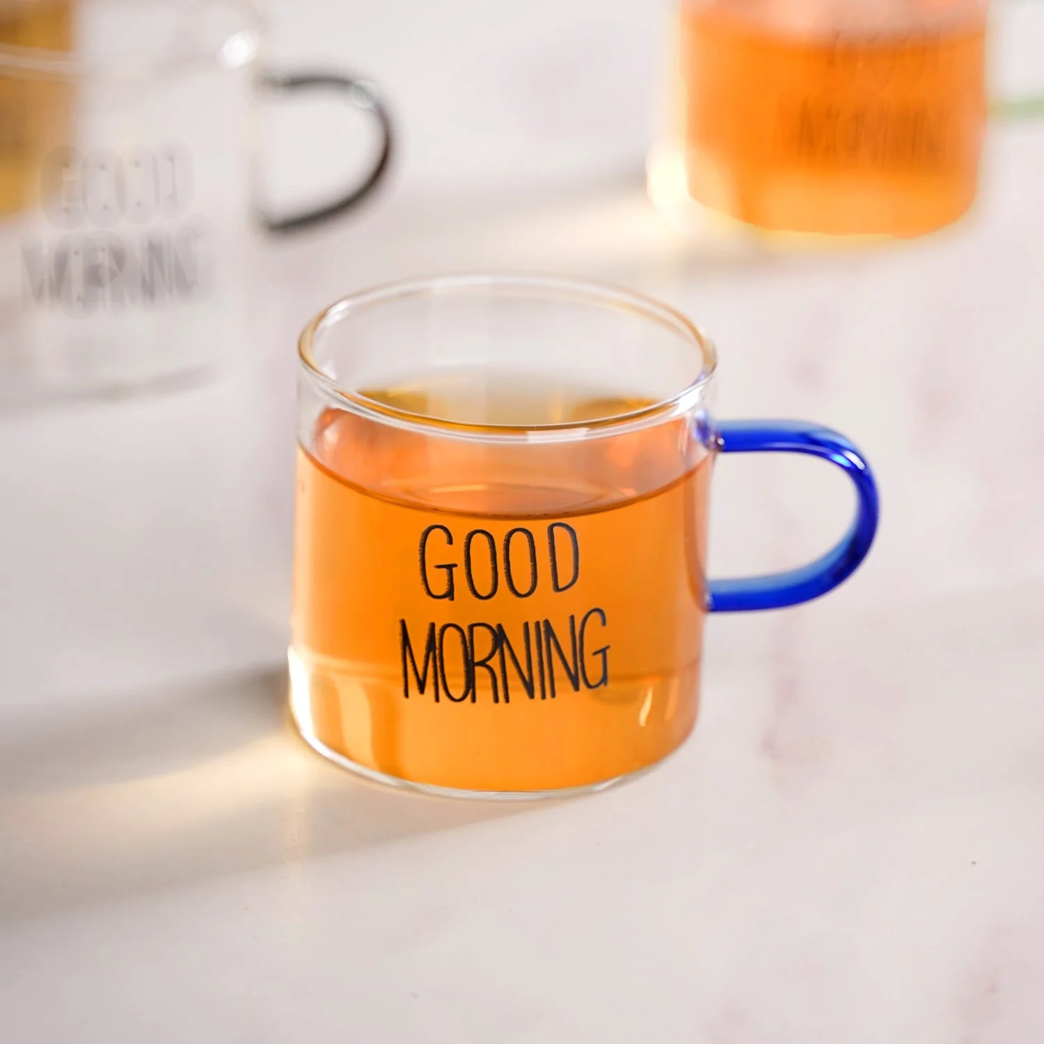 Good Morning Assorted Multicolour Handle Tea Cups Set Of 6 130ml - Image 7