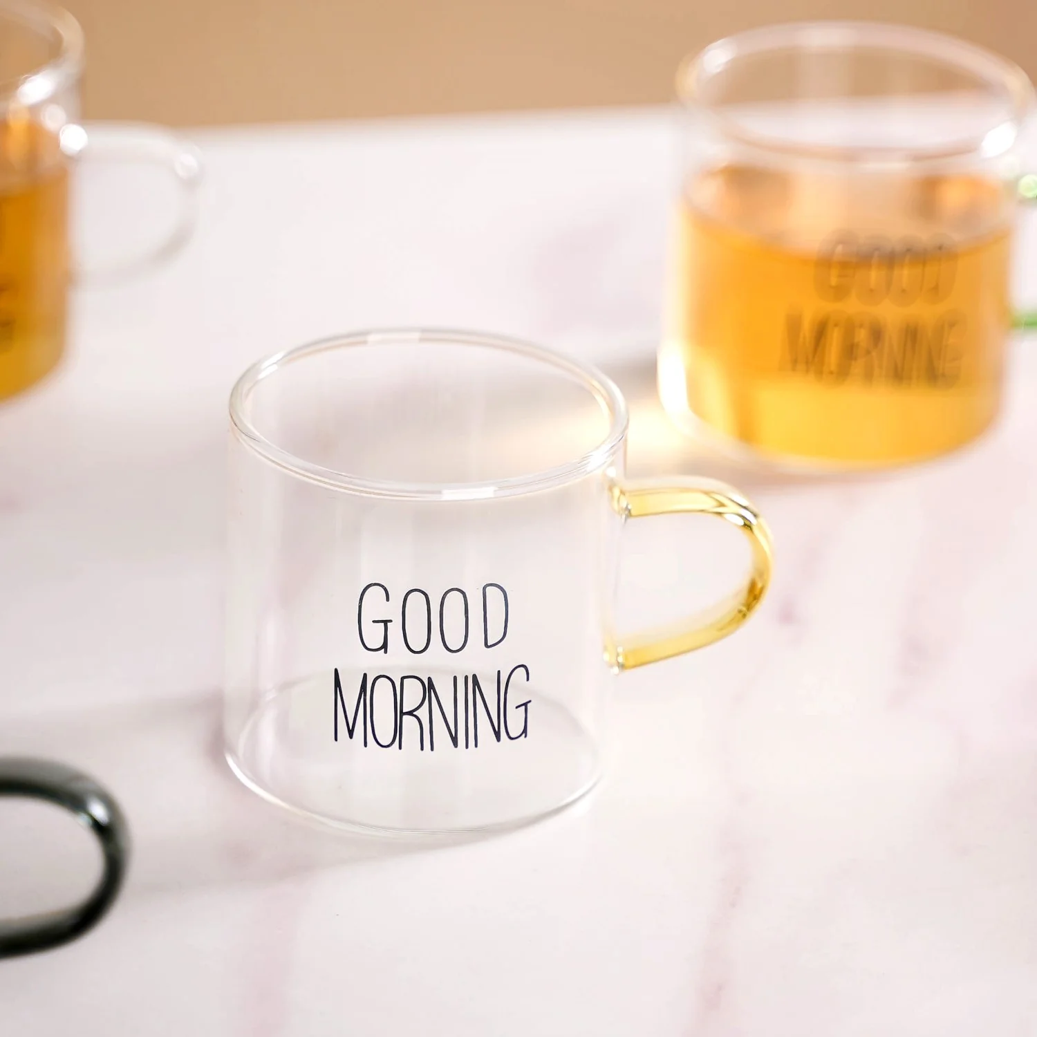 Good Morning Assorted Multicolour Handle Tea Cups Set Of 6 130ml - Image 9