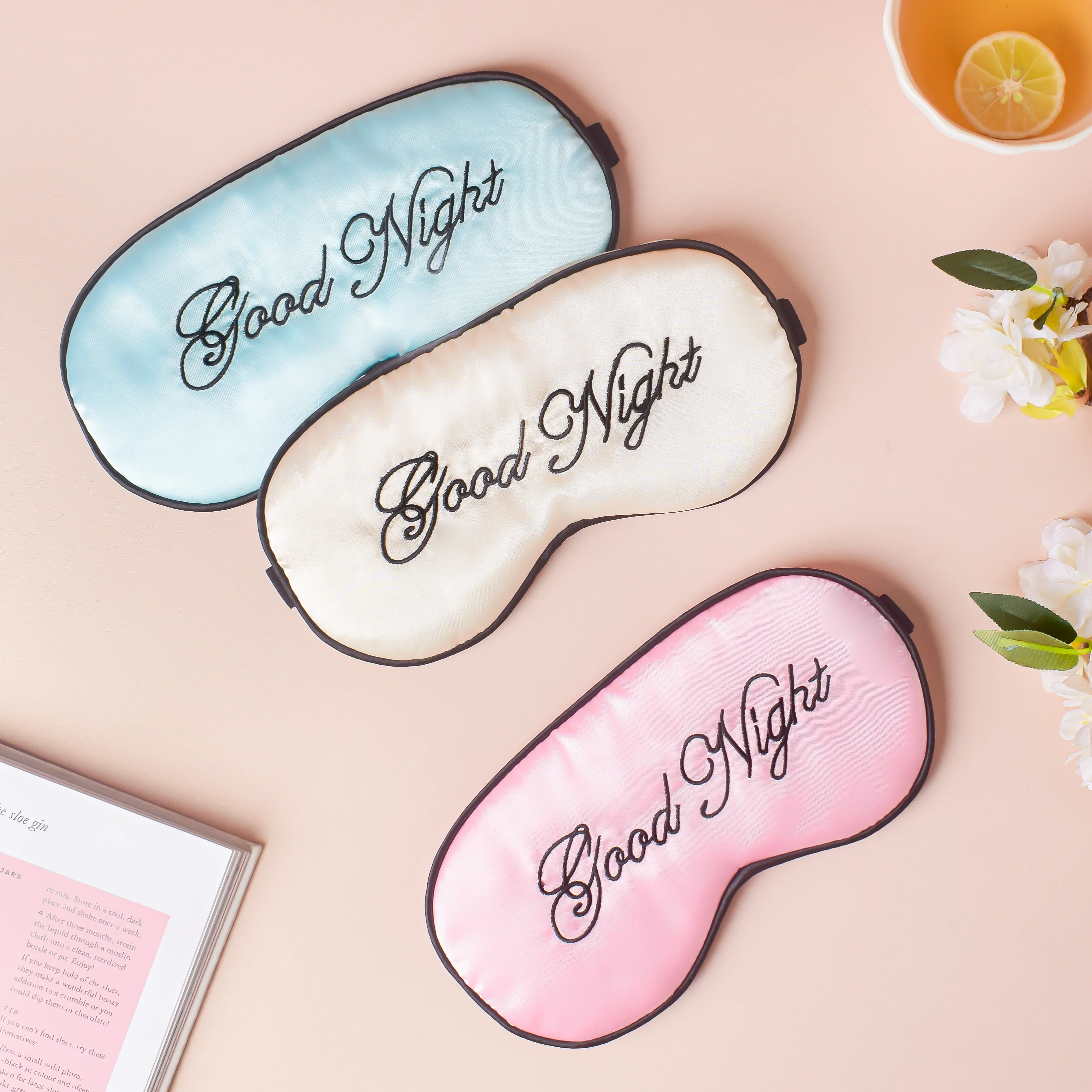 Good Night Sleep Satin Eye Mask Blue - Image 6