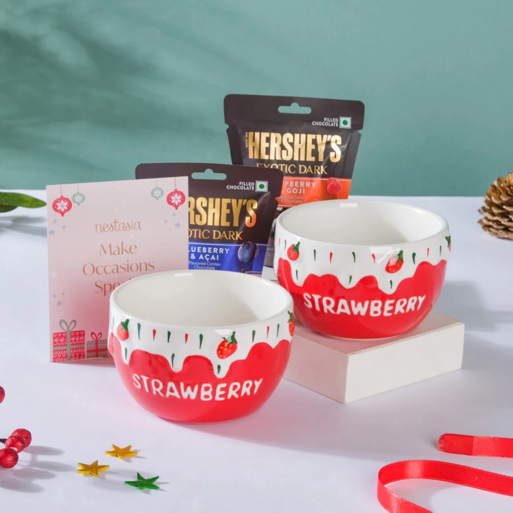Gourmet Chocolate And Bowl Christmas Hamper Set Of 4 - Image 2