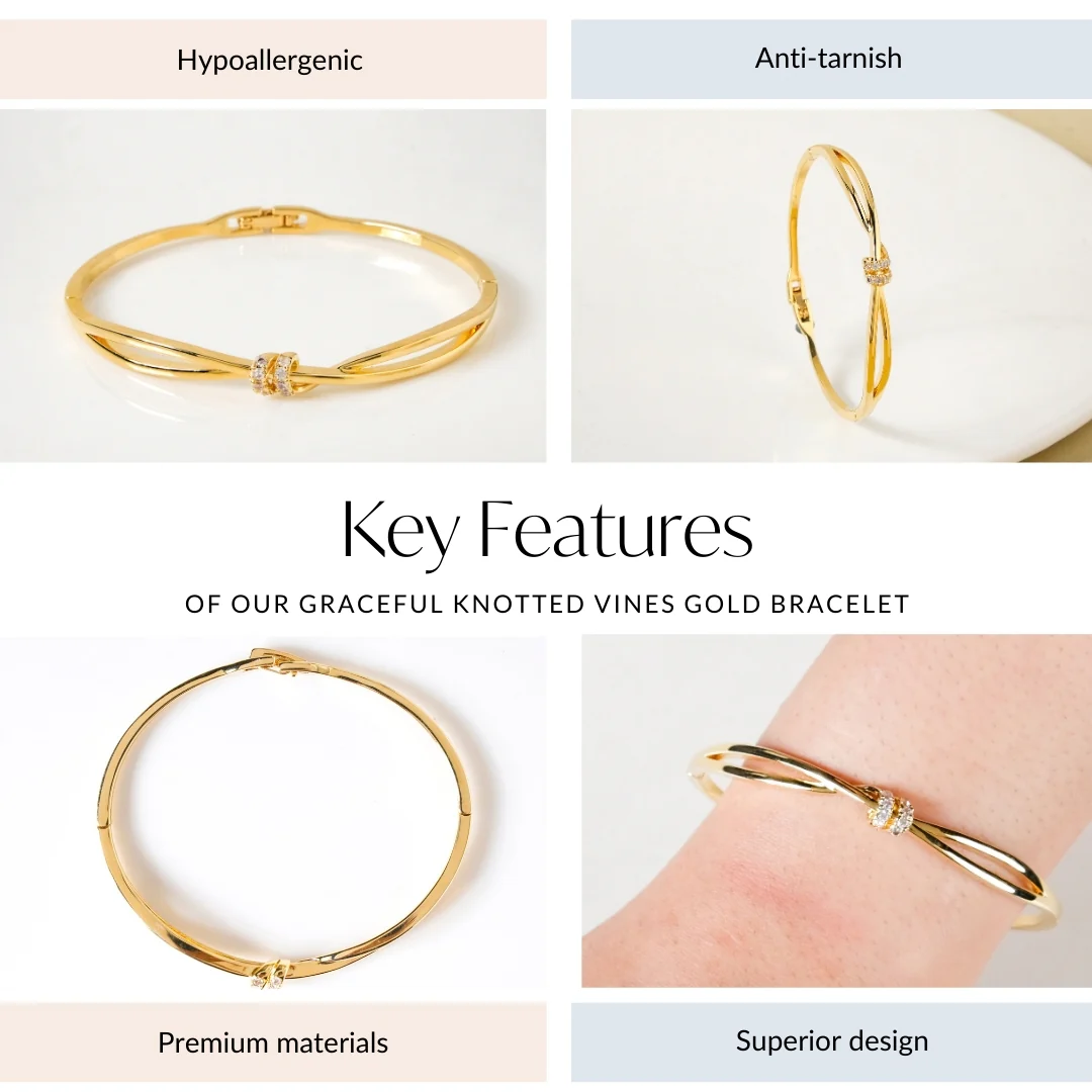 Graceful Knotted Vines Gold Bracelet - Image 4