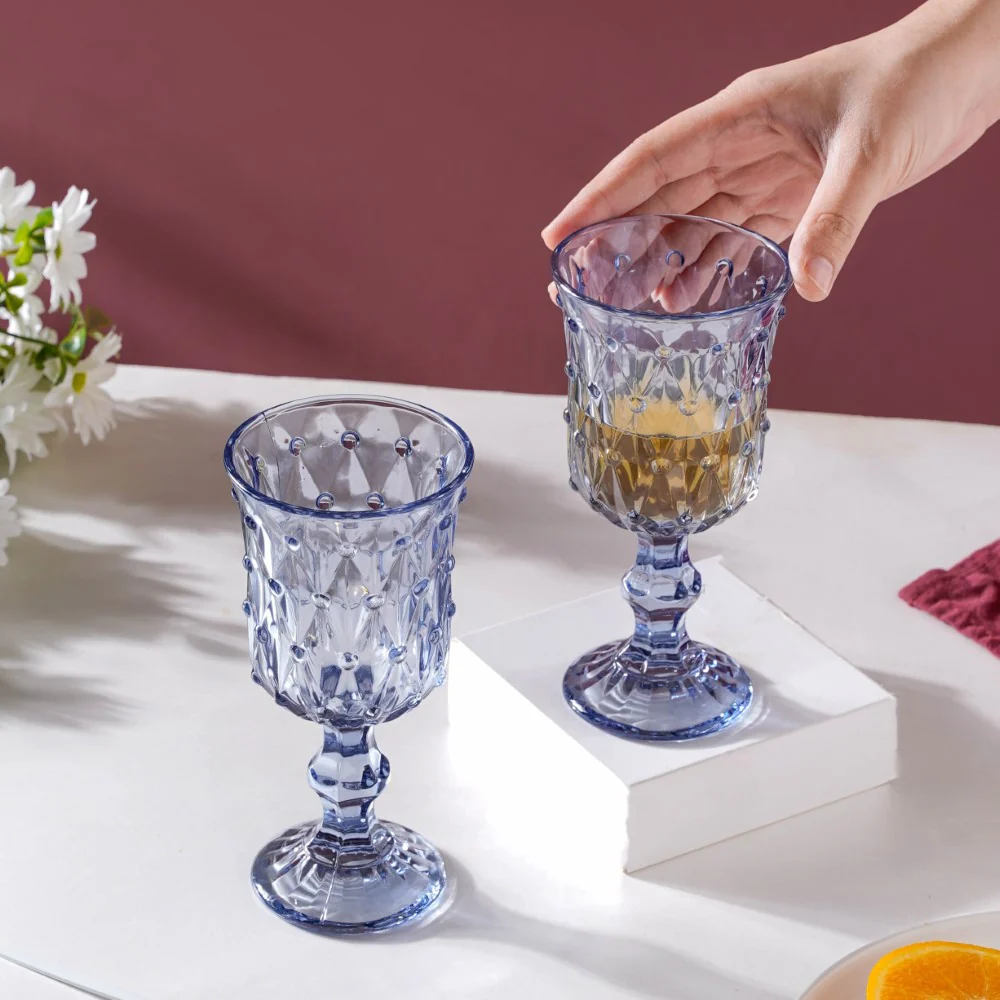 Grande Crystal Wine Glass Blue Set Of 6 300ml - Image 2
