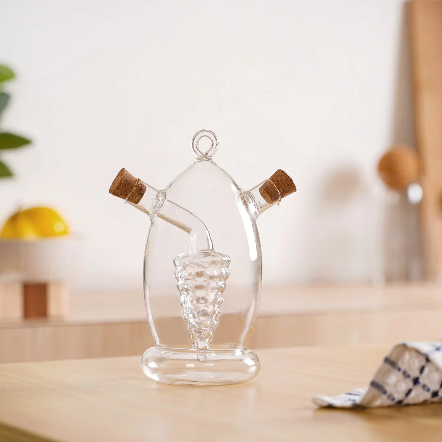 Grape Dual Glass Cruet For Gourmet Oils And Vinegar - Image 7