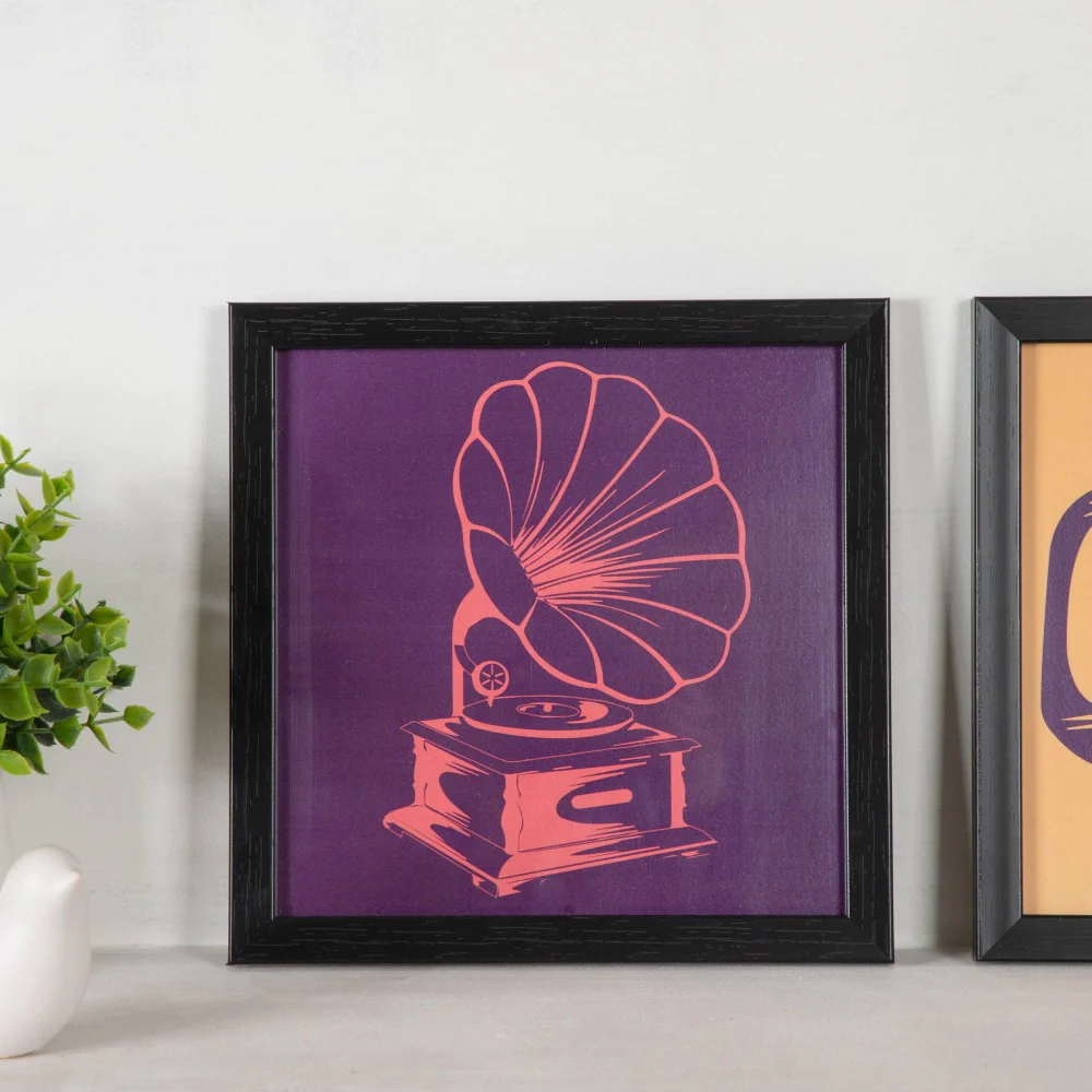 Graphic Music Art In Frame Set Of 4 9x9 Inch - Image 3