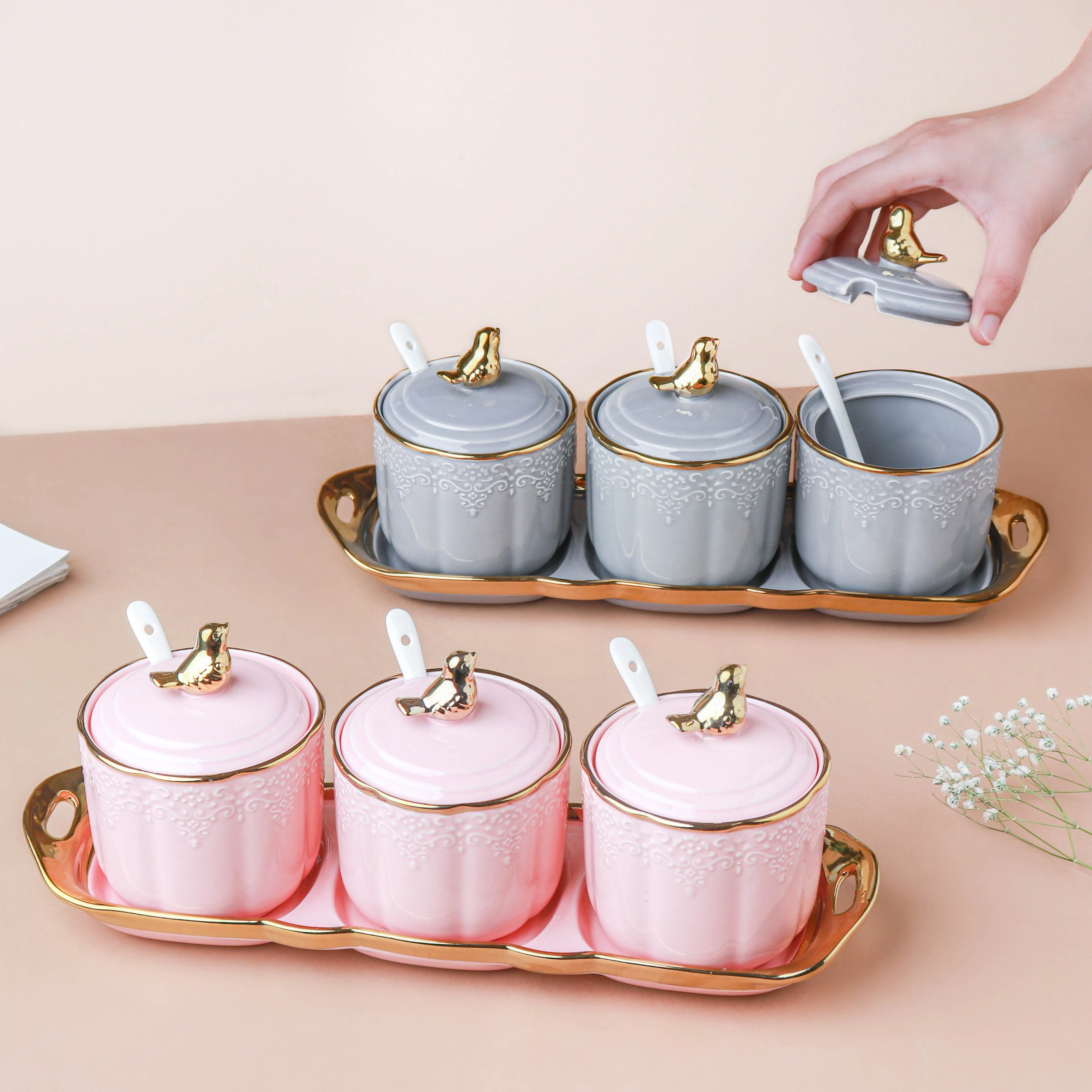Gray Vintage Spice Jar Set of 3 - Image 9