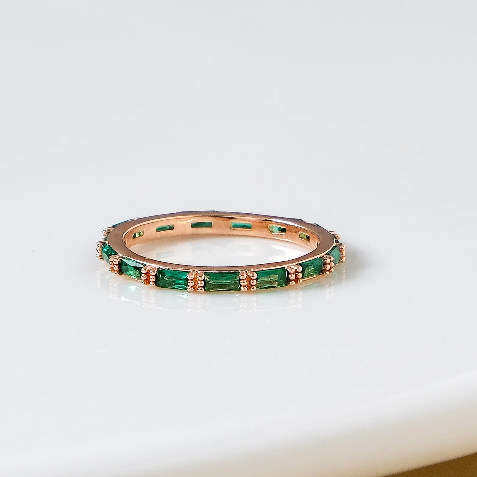Green And Gold Dainty Finger Ring - Image 6