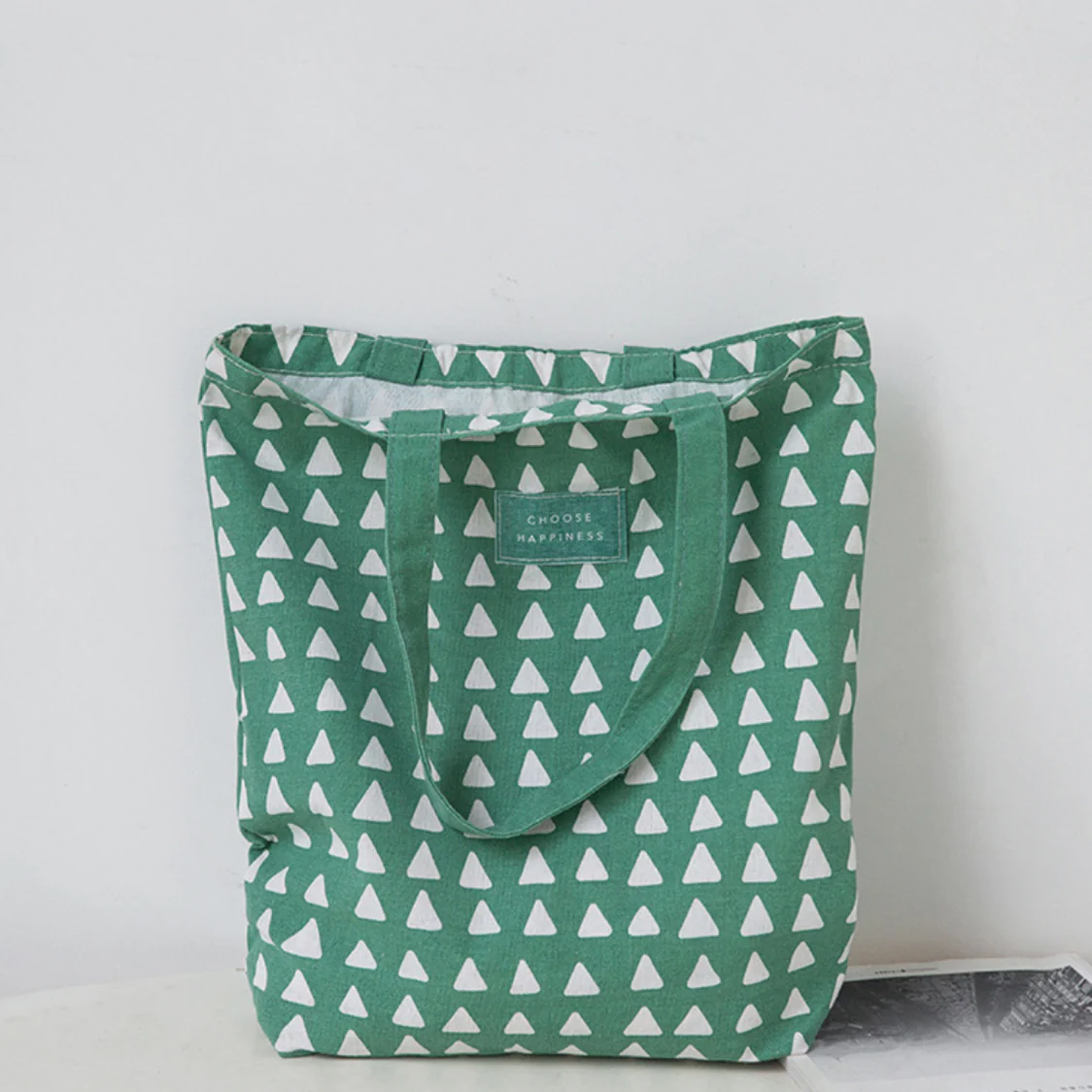 Green And White Tote Bag - Image 10