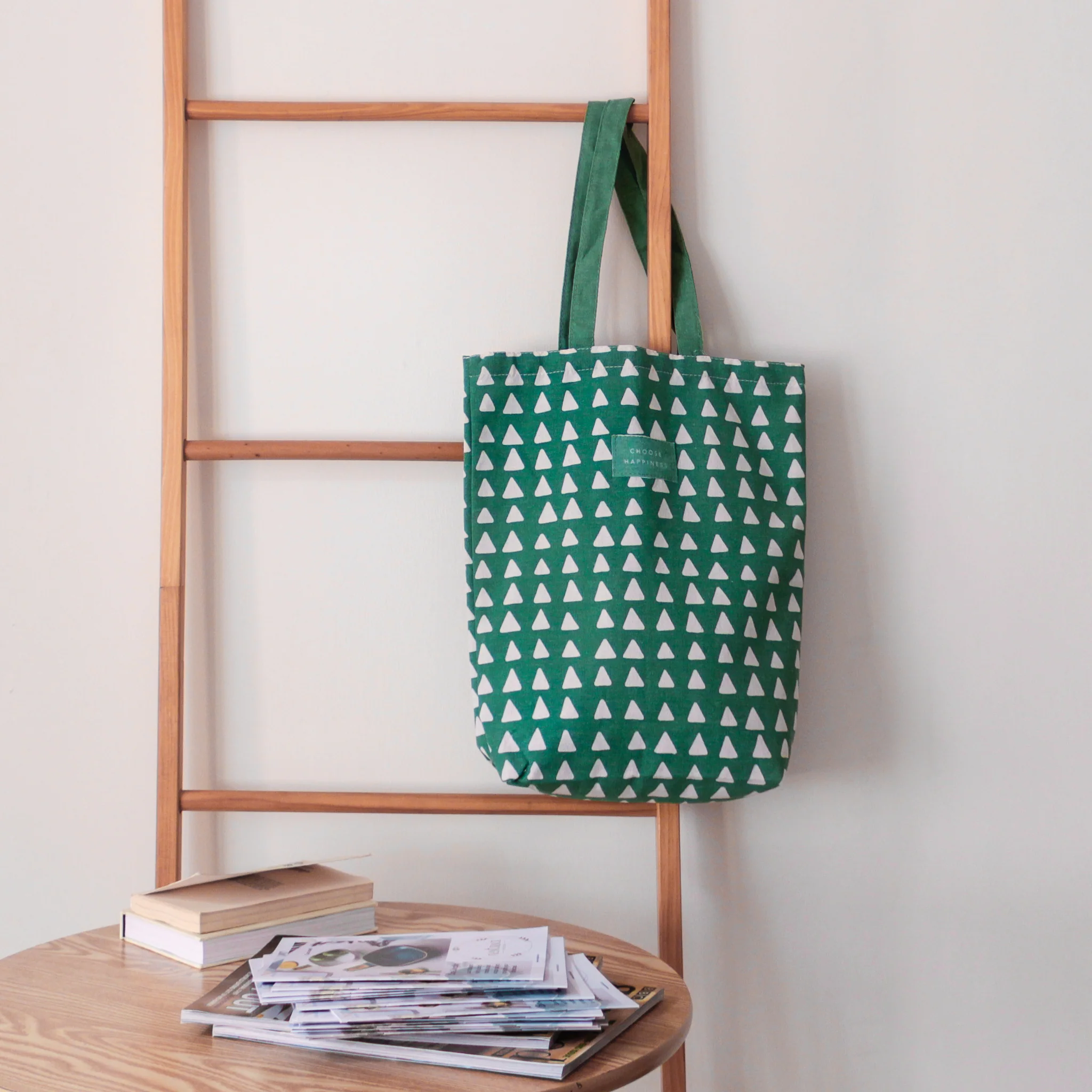 Green And White Tote Bag - Image 9
