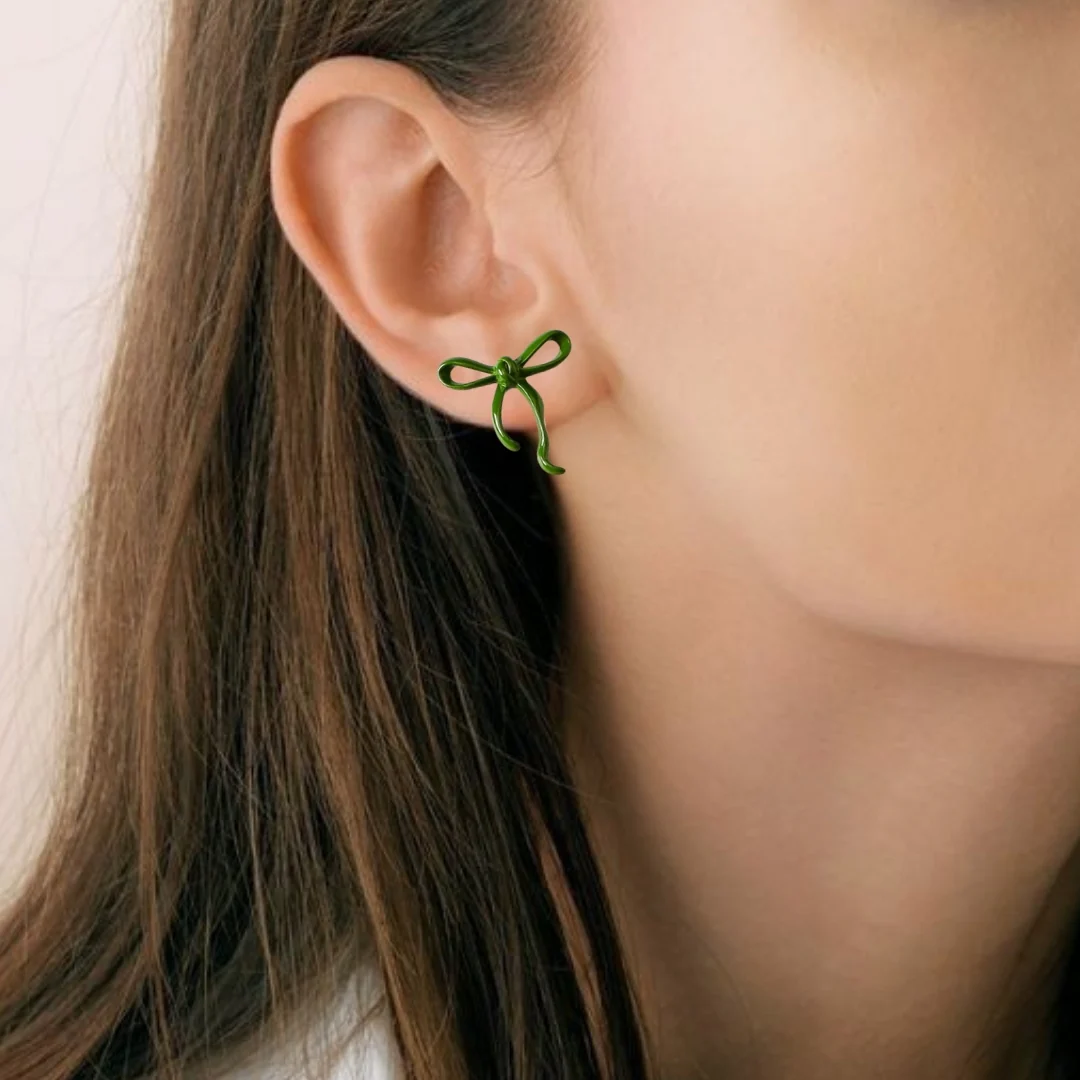 Green Bow Studs - Image 3