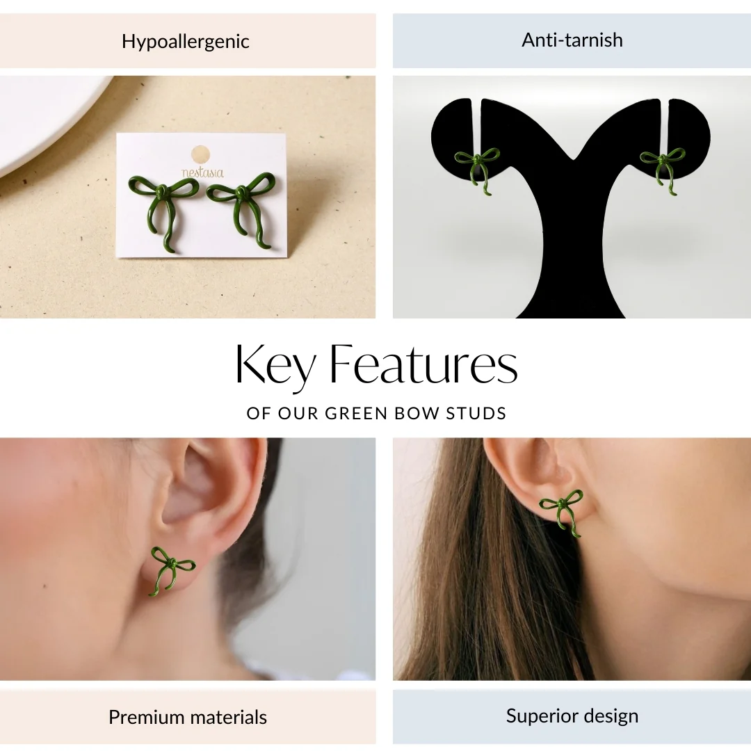 Green Bow Studs - Image 5