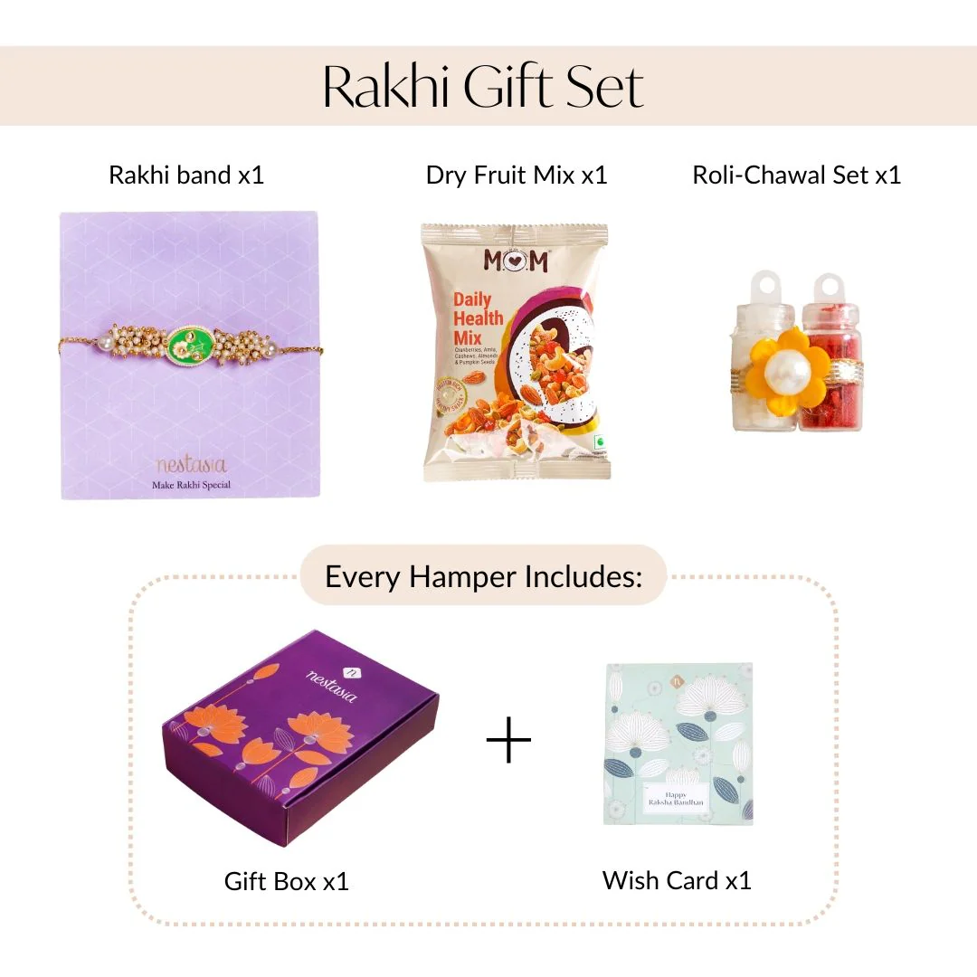 Green Bracelet Rakhi Gift Set - Image 5