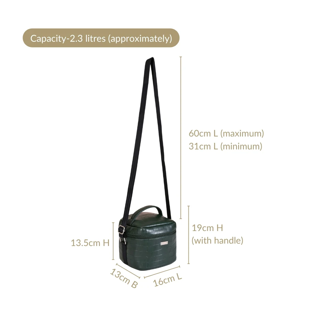 Green Croco Lunch Bag With Insulation - Image 4