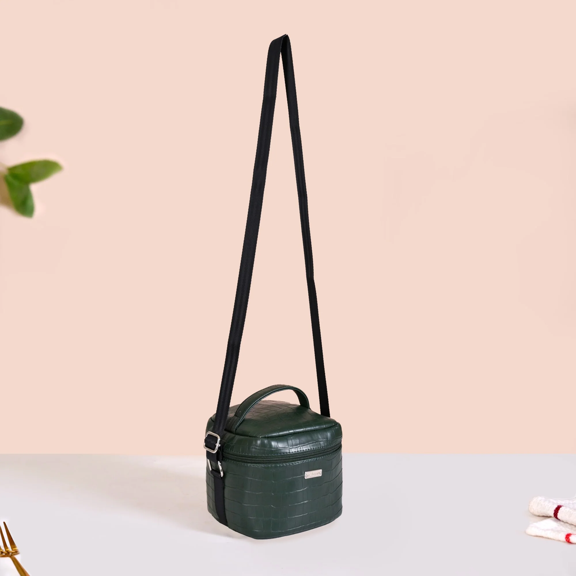 Green Croco Lunch Bag With Insulation - Image 7