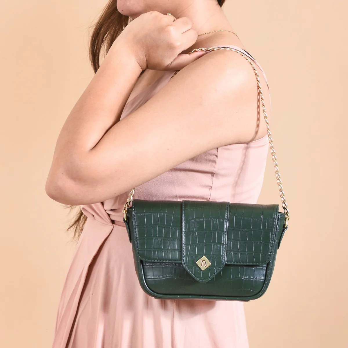 Croco Go-To Outing Bag Green - Image 3