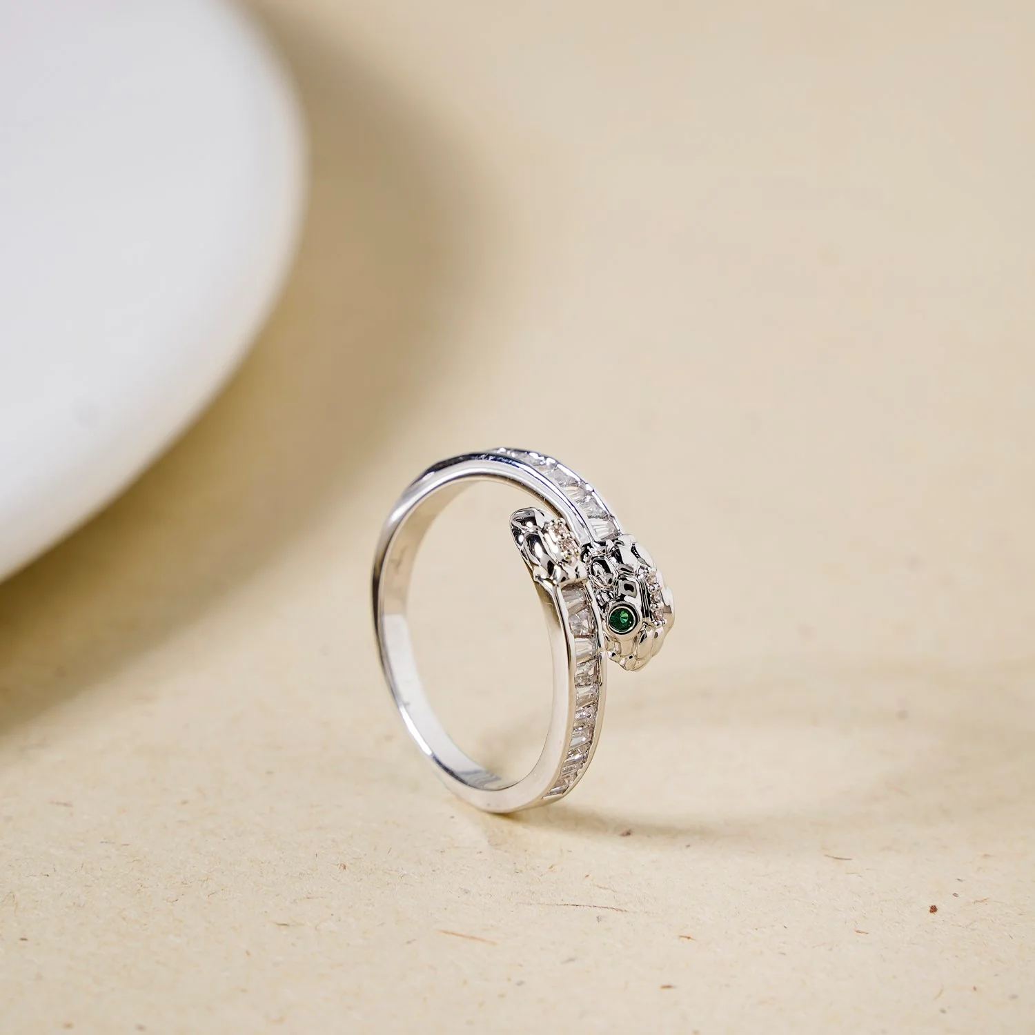 Green Eye Serpent Ring