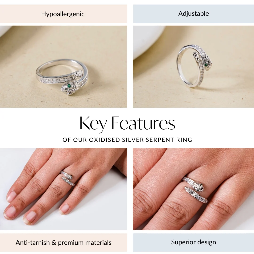 Green Eye Serpent Ring - Image 4