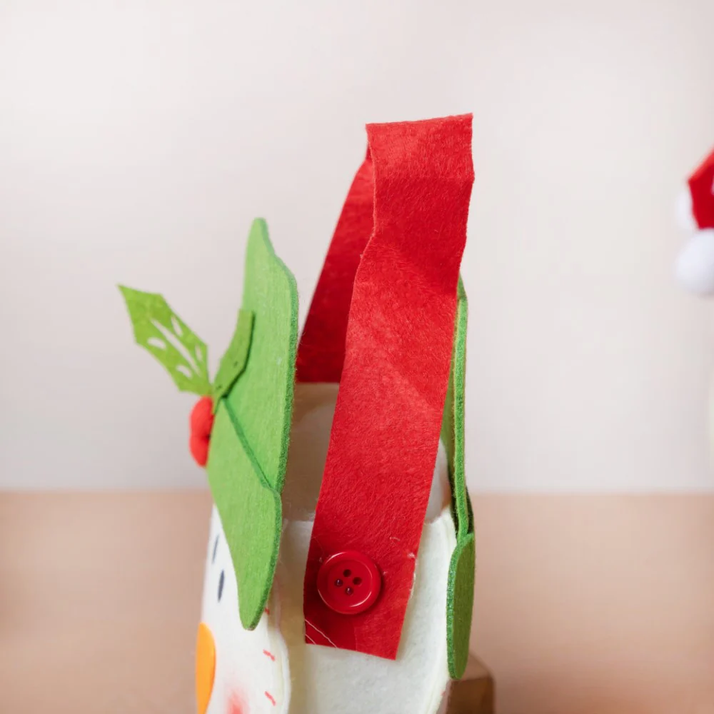 Green Hat Snowman Christmas Gift Bag 8 Inch - Image 7