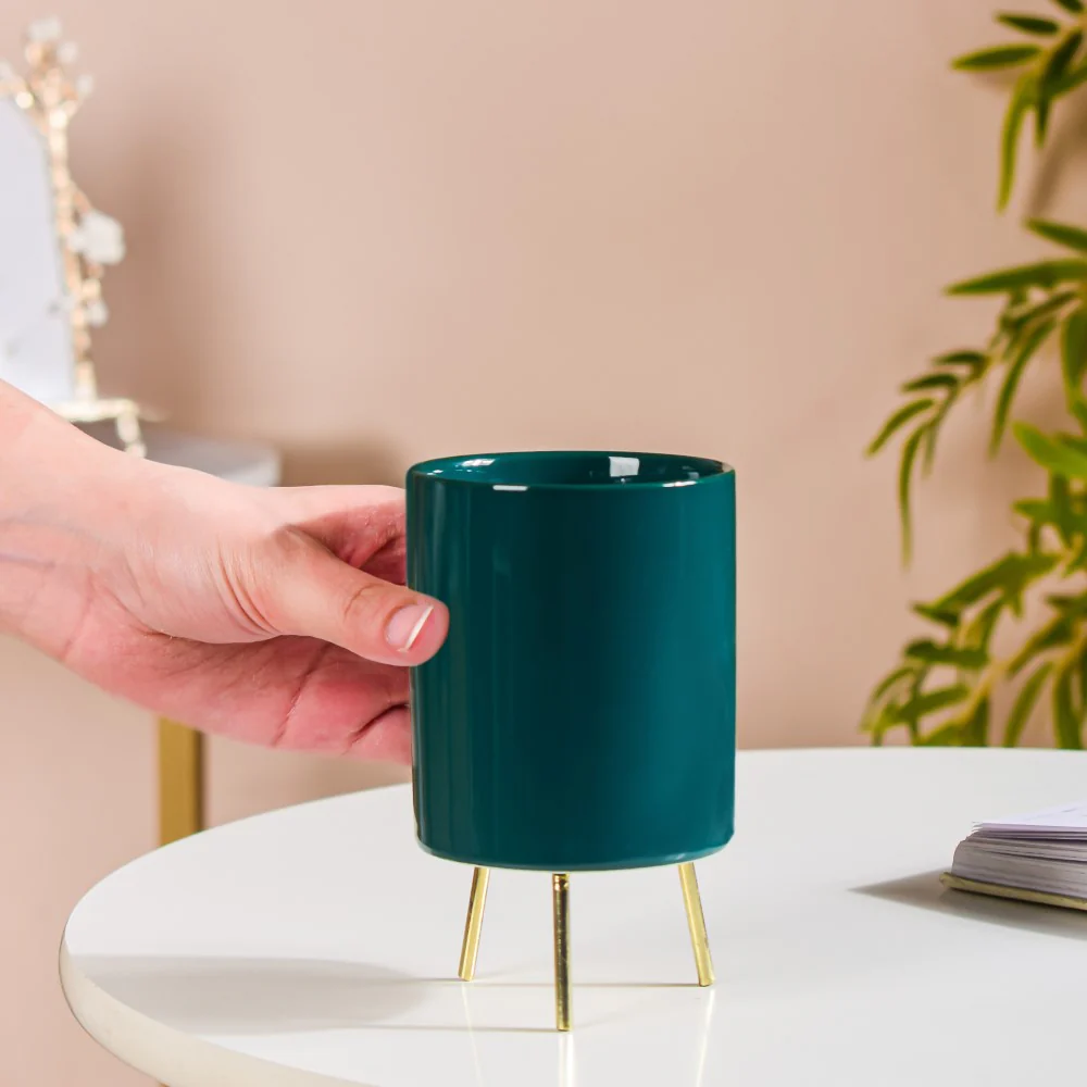 Green Porcelain Table Planter - Image 3