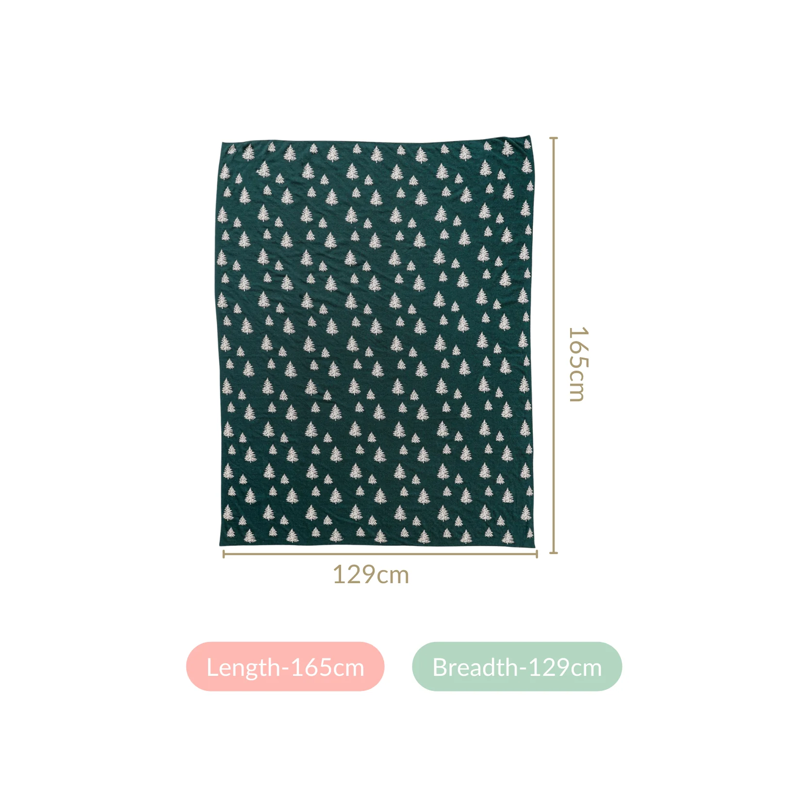 Green Reversible Christmas Tree Throw Blanket - Image 4