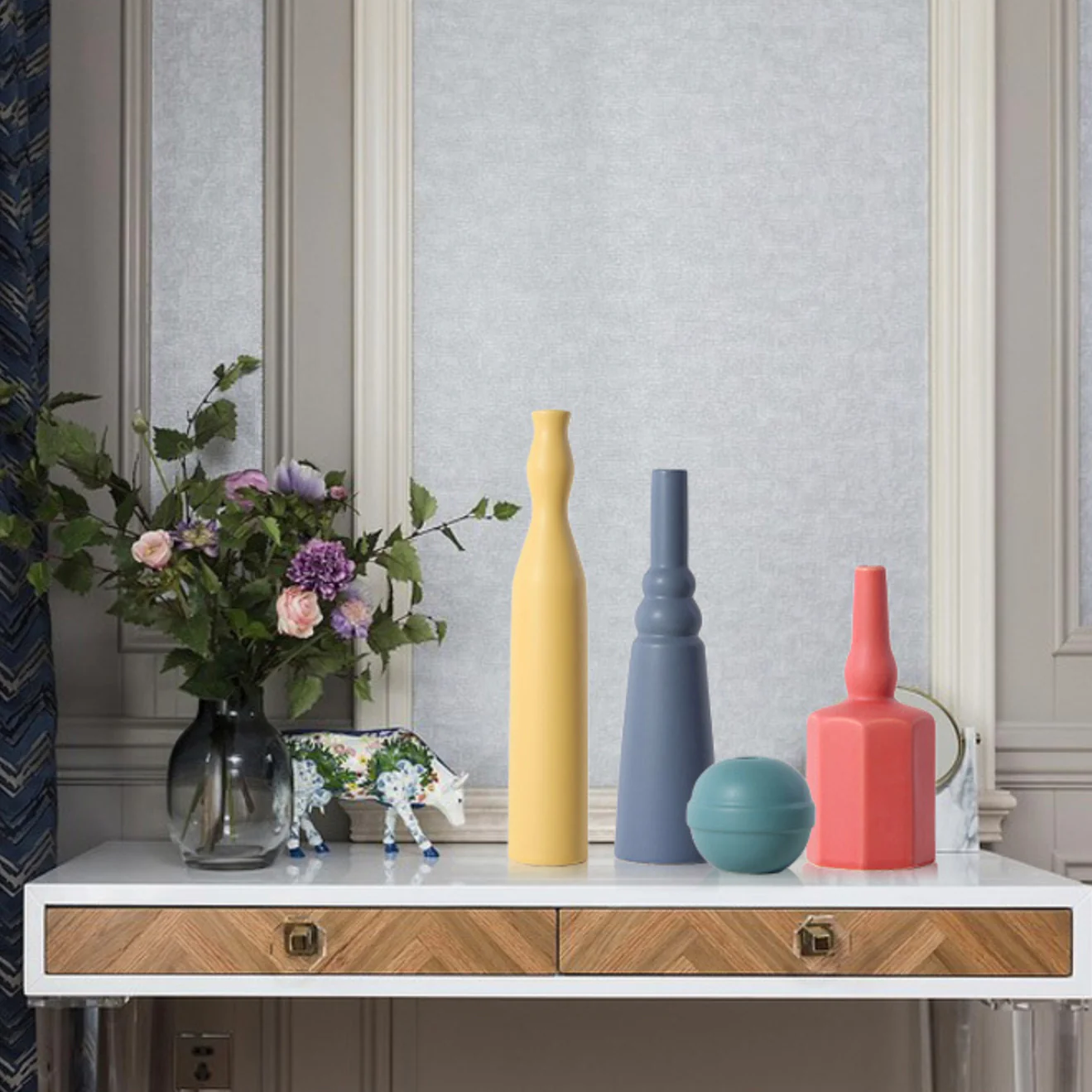Teal Round Vase - Image 5