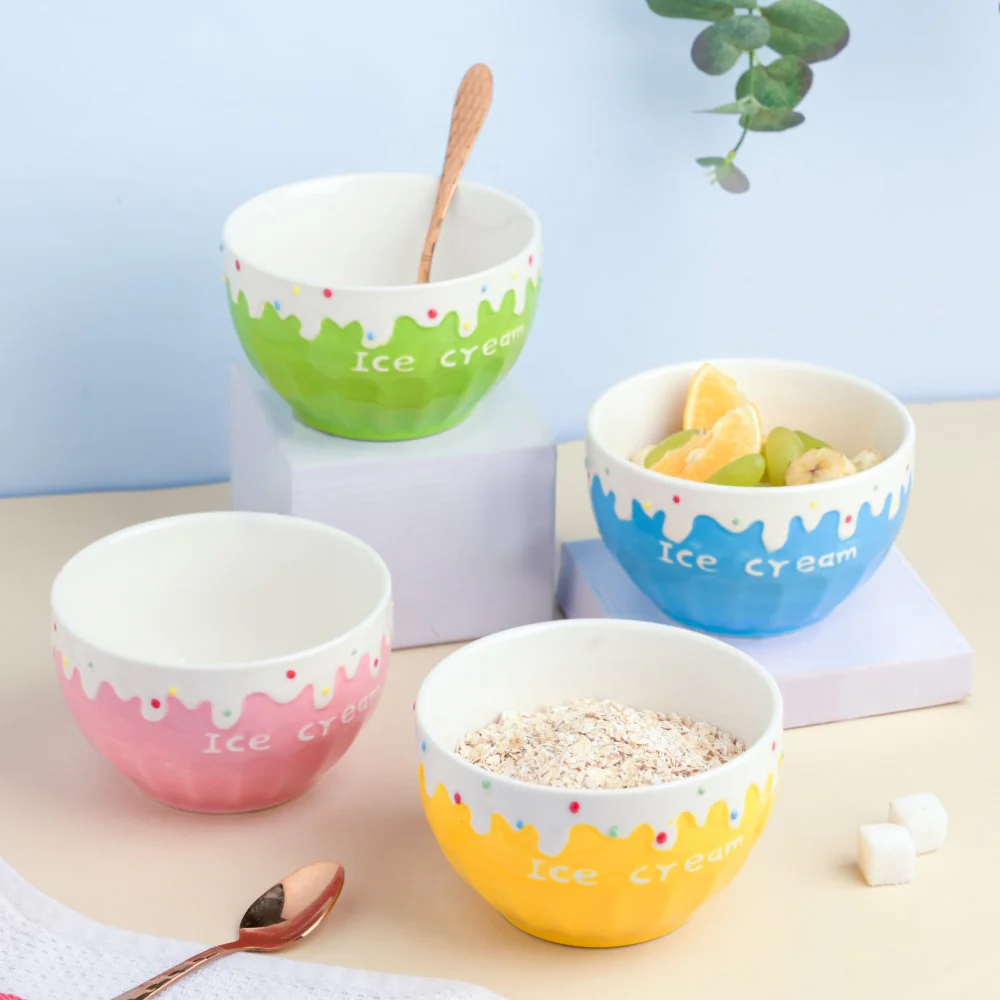 Green Strawberry Ice Cream Bowl 400 ml - Image 7