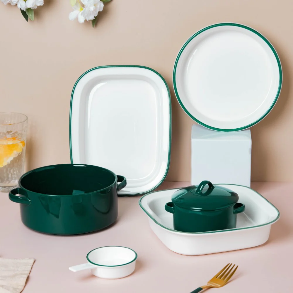 Green Toujours 21 Piece Pasta Snack Set For 6 - Image 2