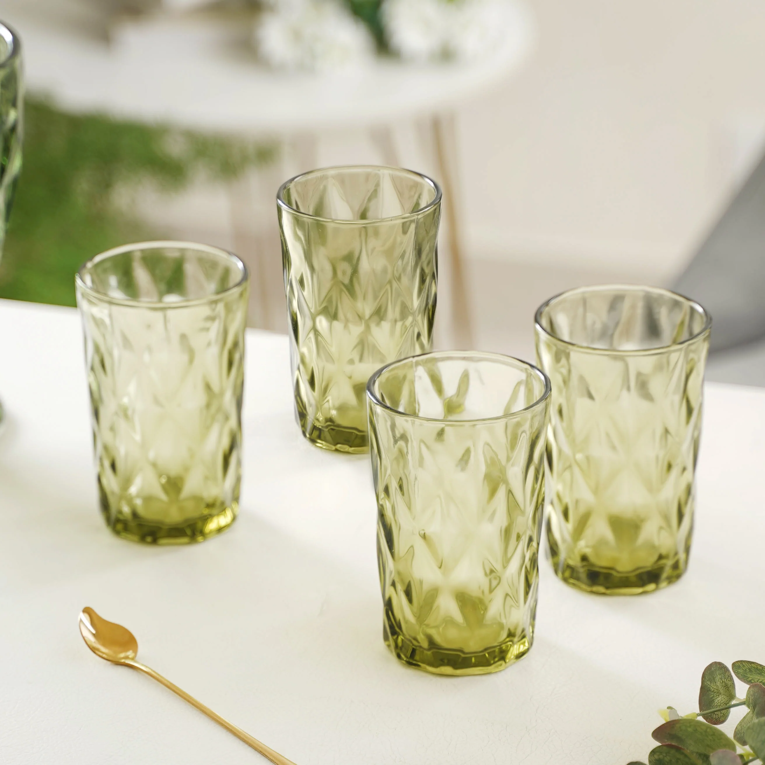 Green Water Tumbler Set of 4 - Image 3