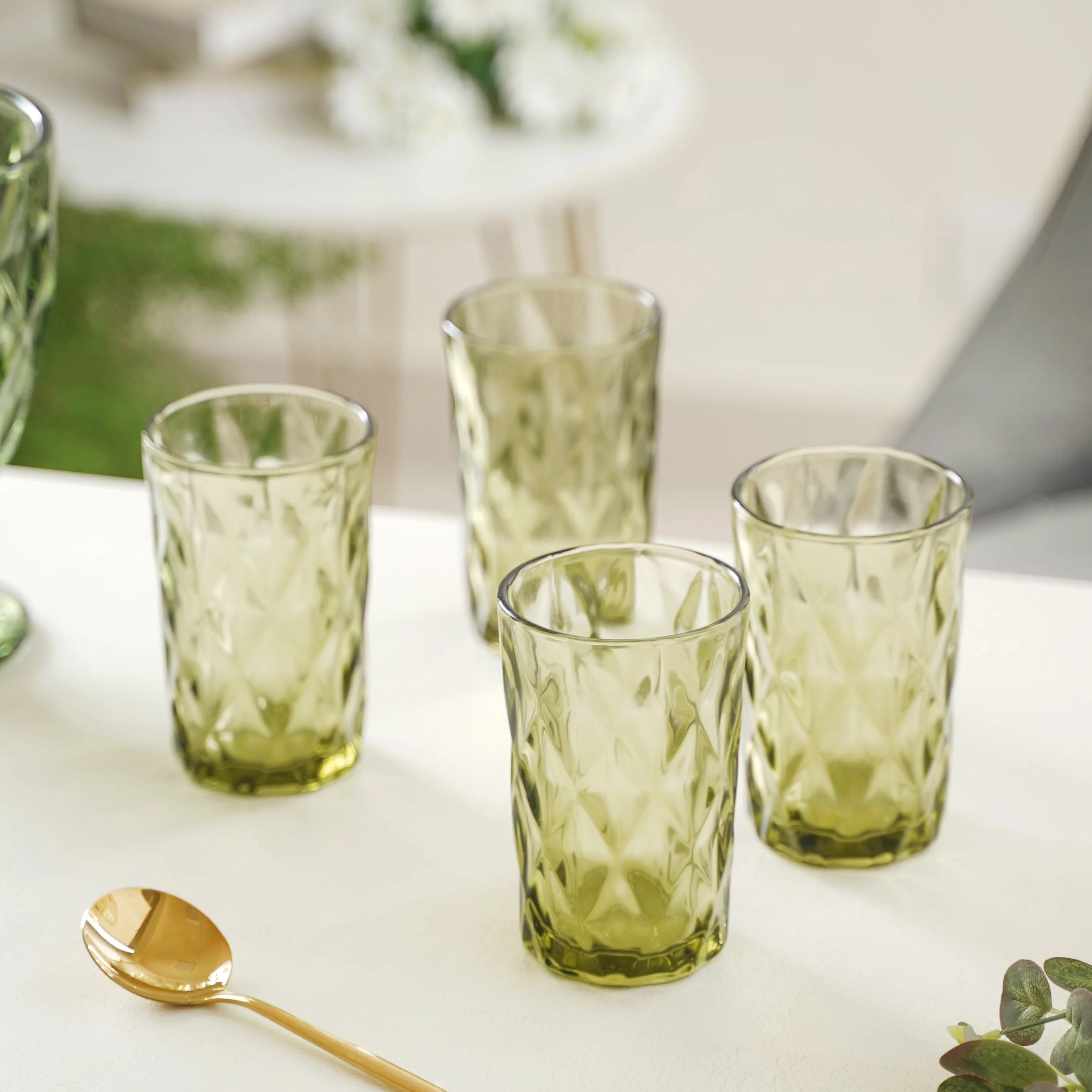 Green Water Tumbler Set of 4 - Image 6