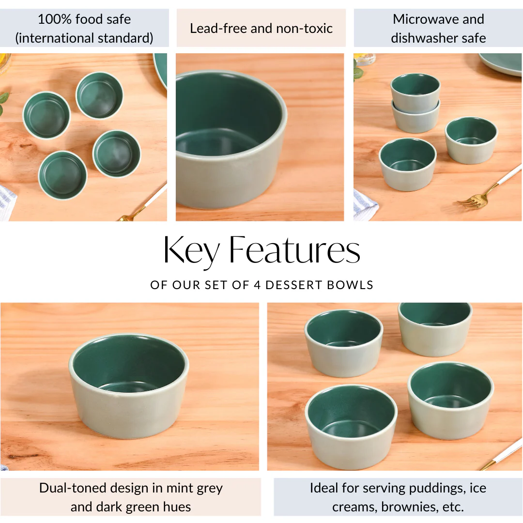 Green Zoella Dessert Bowls Set Of 4 200ml - Image 4
