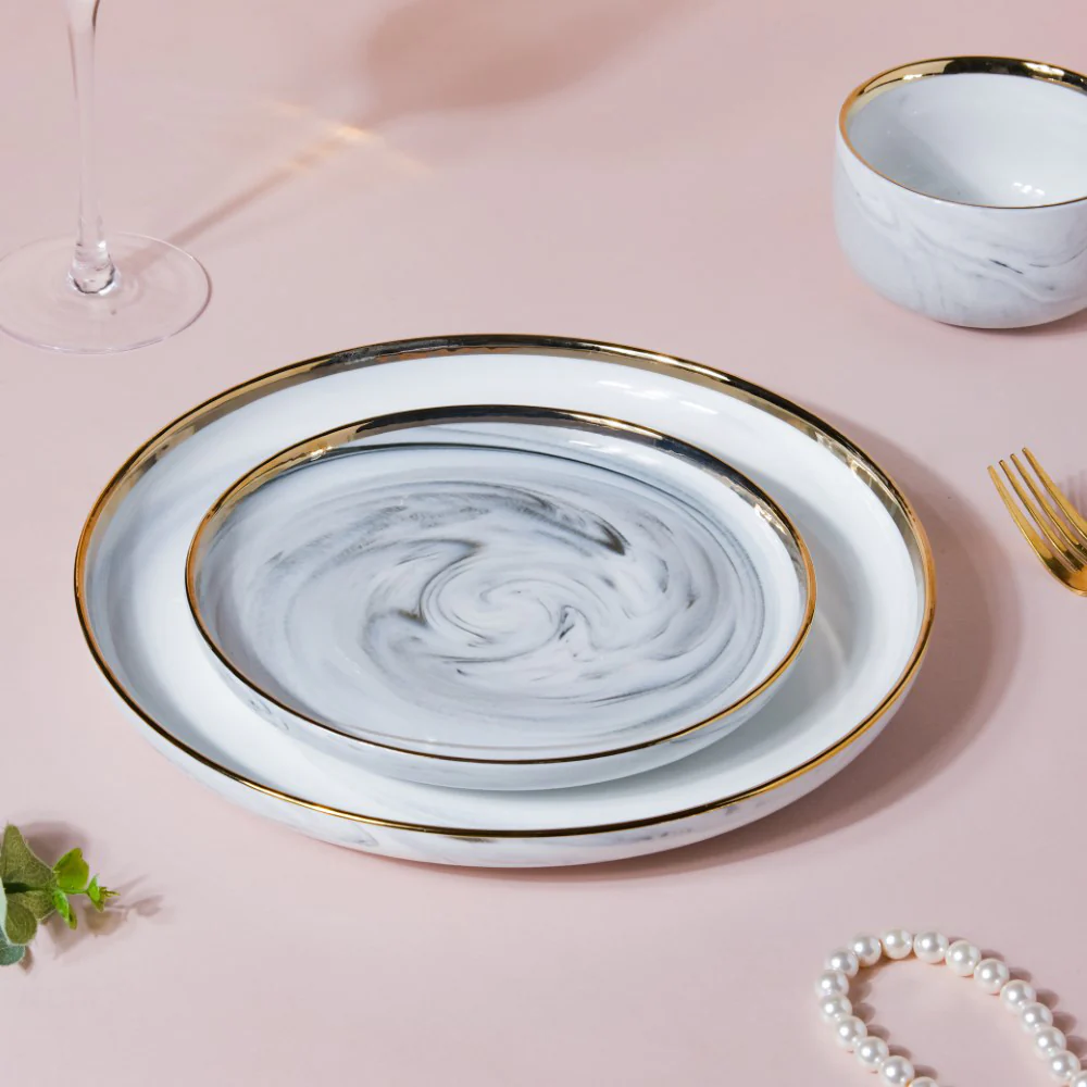 Grey Marble 20 Piece Dinner Set For 6 - Image 4