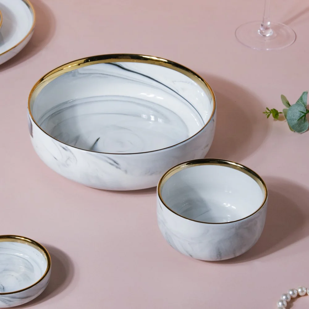 Grey Marble 20 Piece Dinner Set For 6 - Image 5