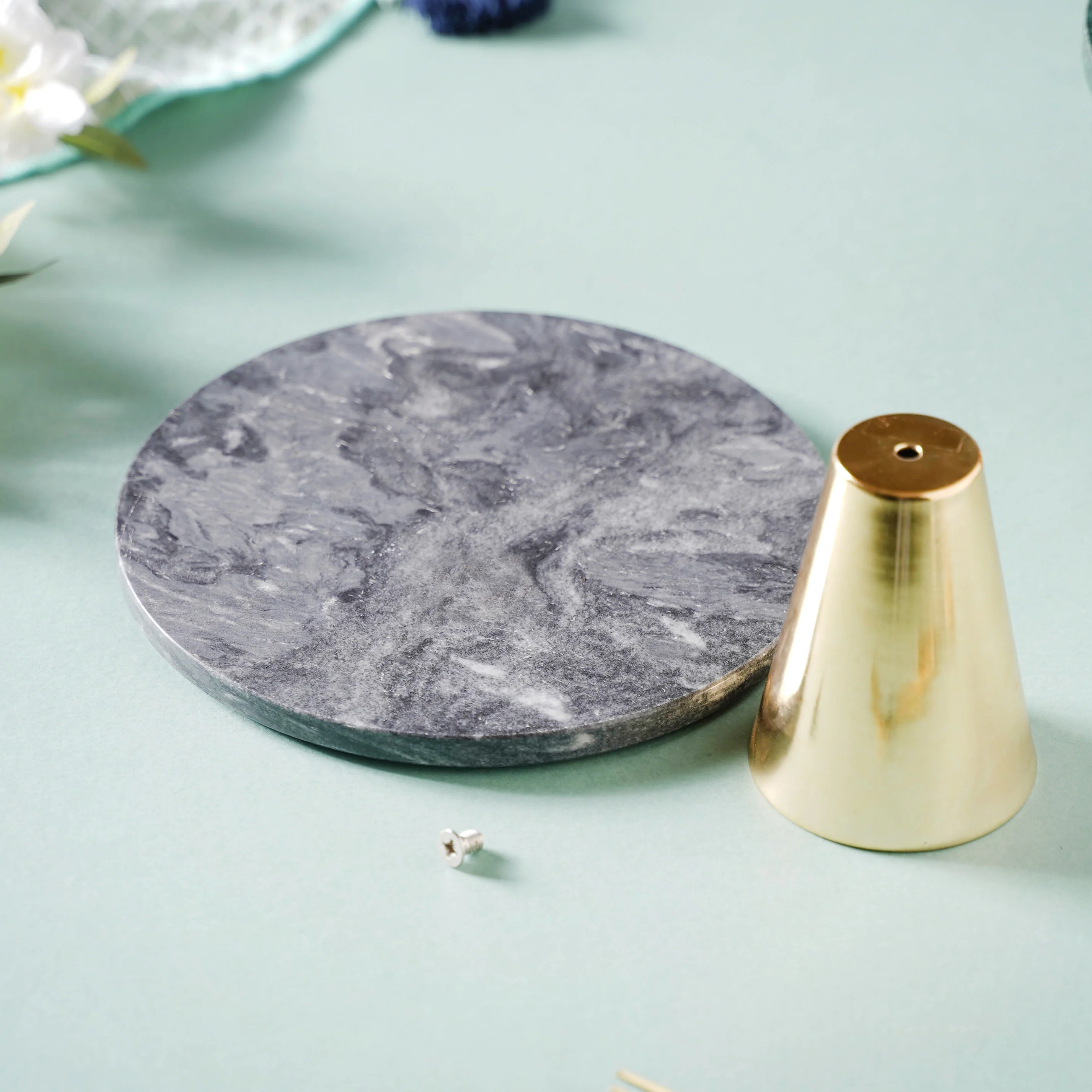 Grey Marble Cake Stand 8 inch - Image 5